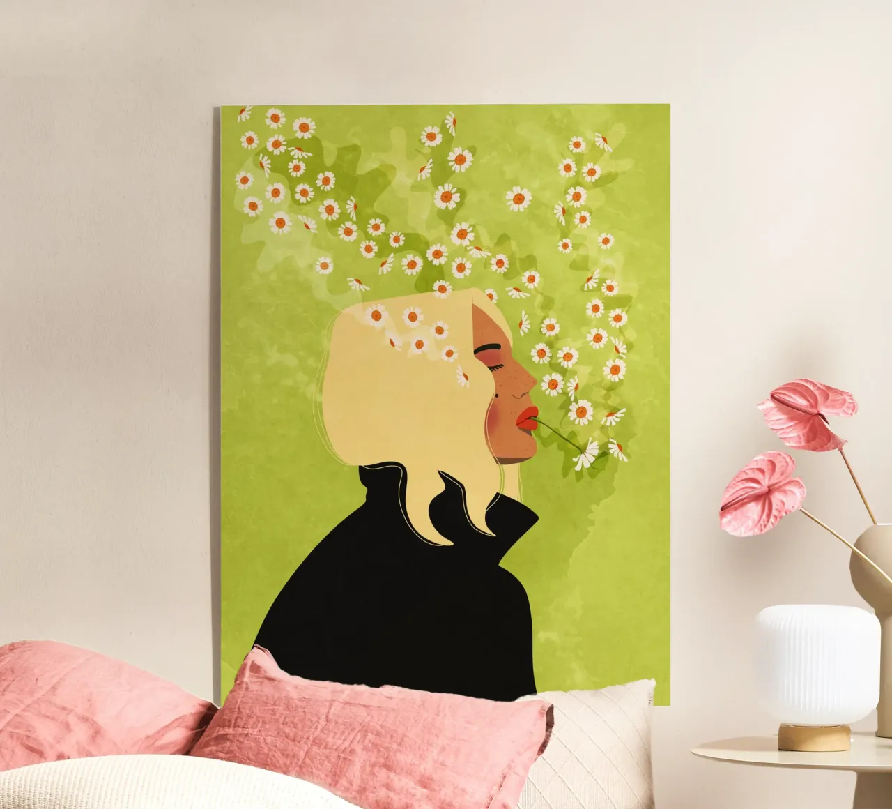 Ragazza che fuma fiori plexiglass da Illustration Raissa Oltmanns