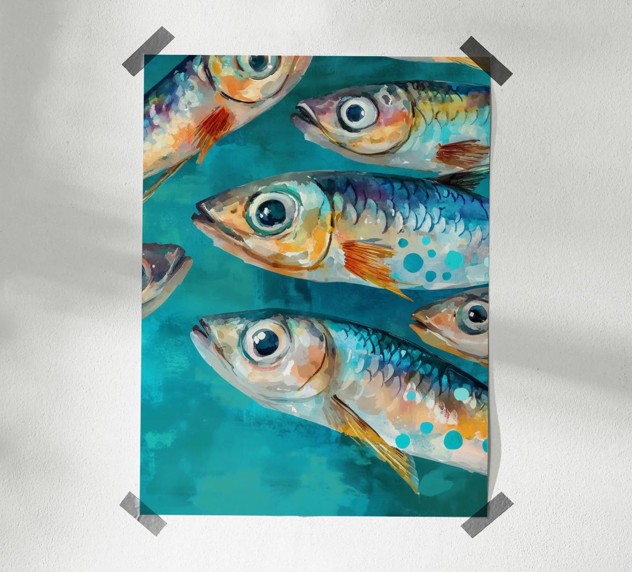Bunte Sardinen Poster von Spice & Style