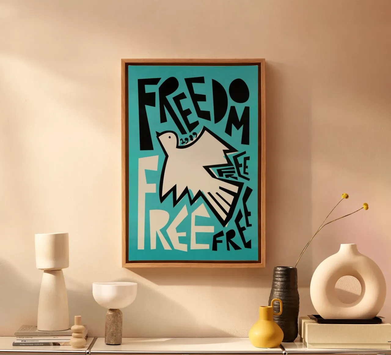 Libertà tela con Cornice a cassetta da Fox & Velvet