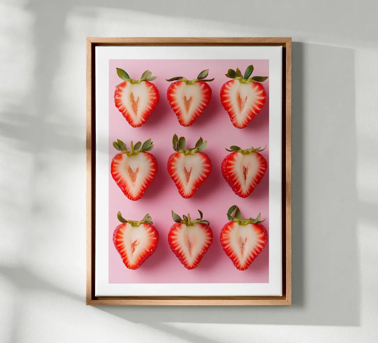 Cuori di fragola tela con Cornice a cassetta da Spice & Style