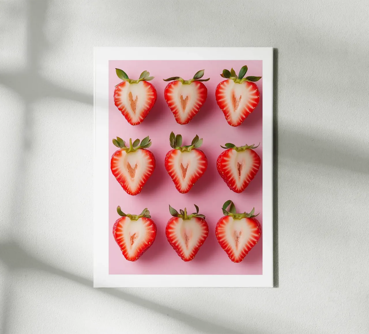 Cuori di fragola tela con Cornice a cassetta da Spice & Style