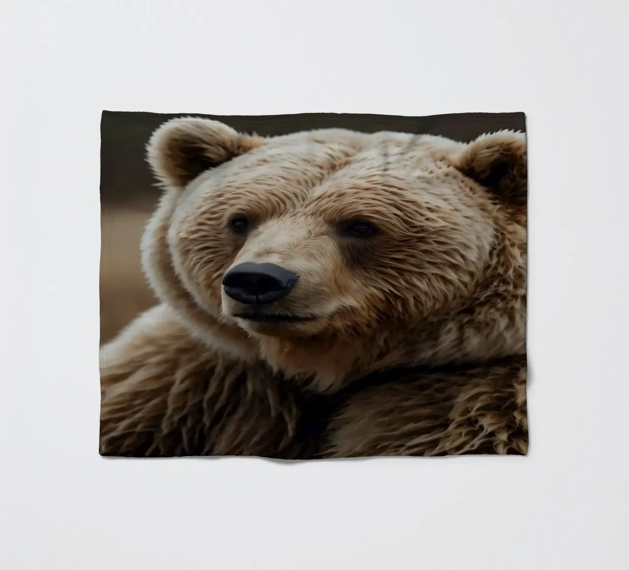 Vue rapprochée d'un ours brun se reposant dans un champ herbeux. plaid polaire de DesignDoodle
