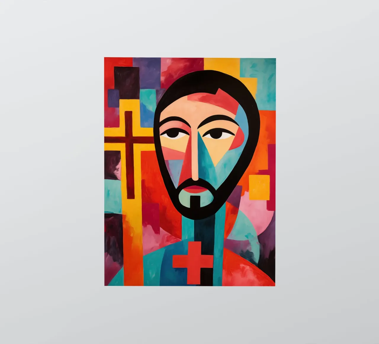 Junger Pfarrer| Kirche und Glauben in moderner Malerei Sticker von Autofocus