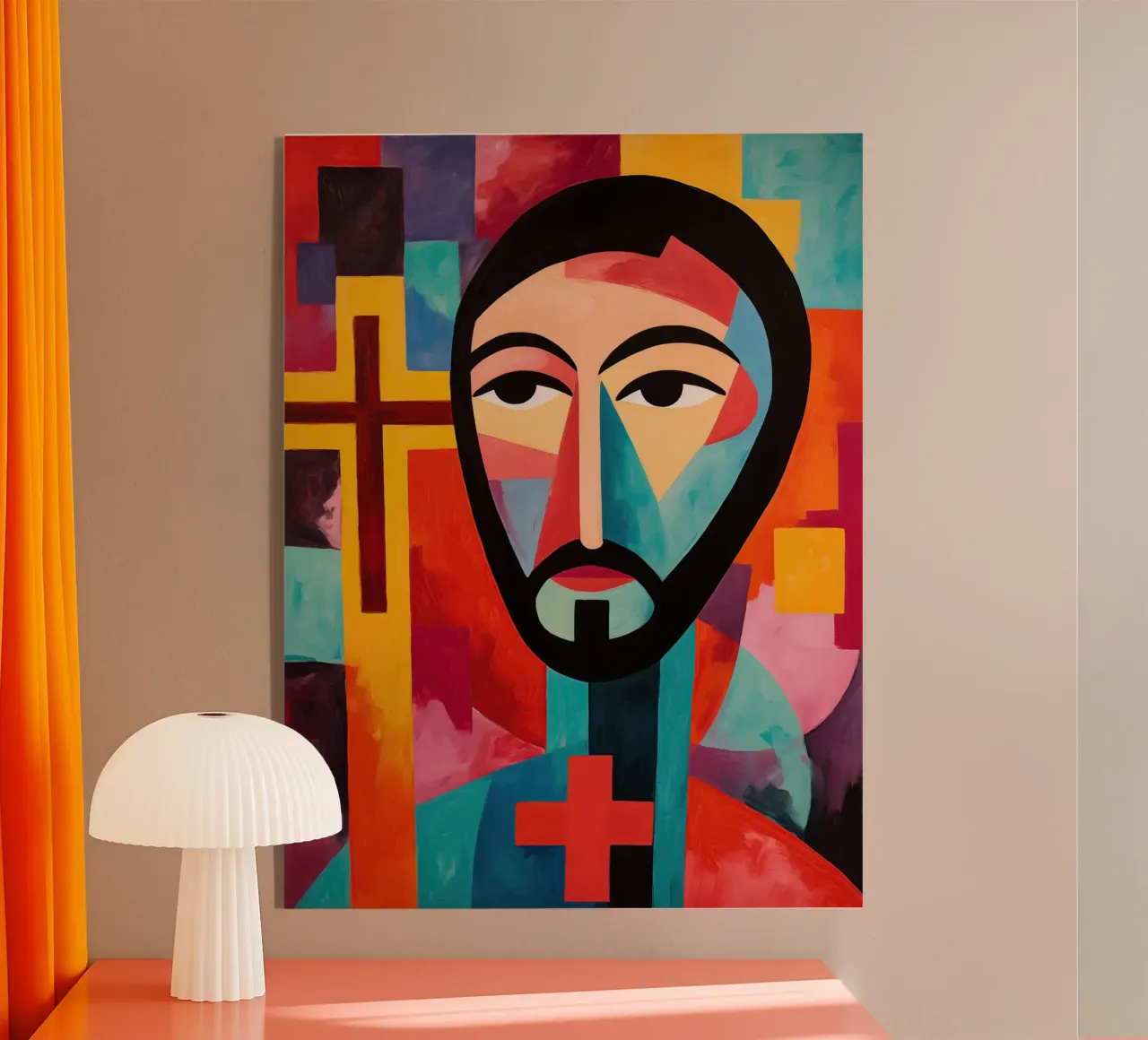 Junger Pfarrer| Kirche und Glauben in moderner Malerei Acryl-Glas von Autofocus