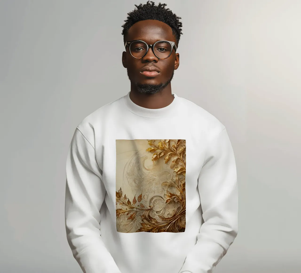 Intricate autumn foliage design with swirling patterns sweatshirt by DesignDoodle