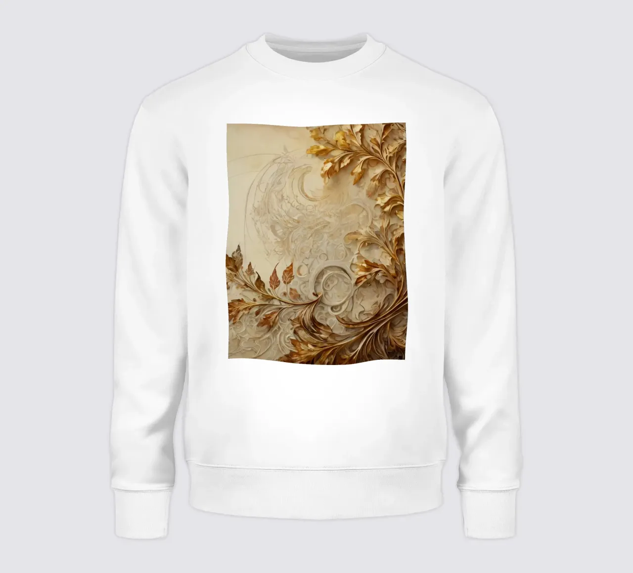 Intricate autumn foliage design with swirling patterns sweatshirt by DesignDoodle