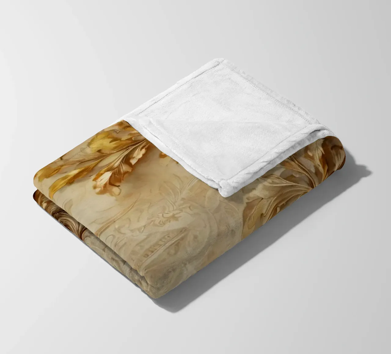 Intricate autumn foliage design with swirling patterns fleece blanket by DesignDoodle