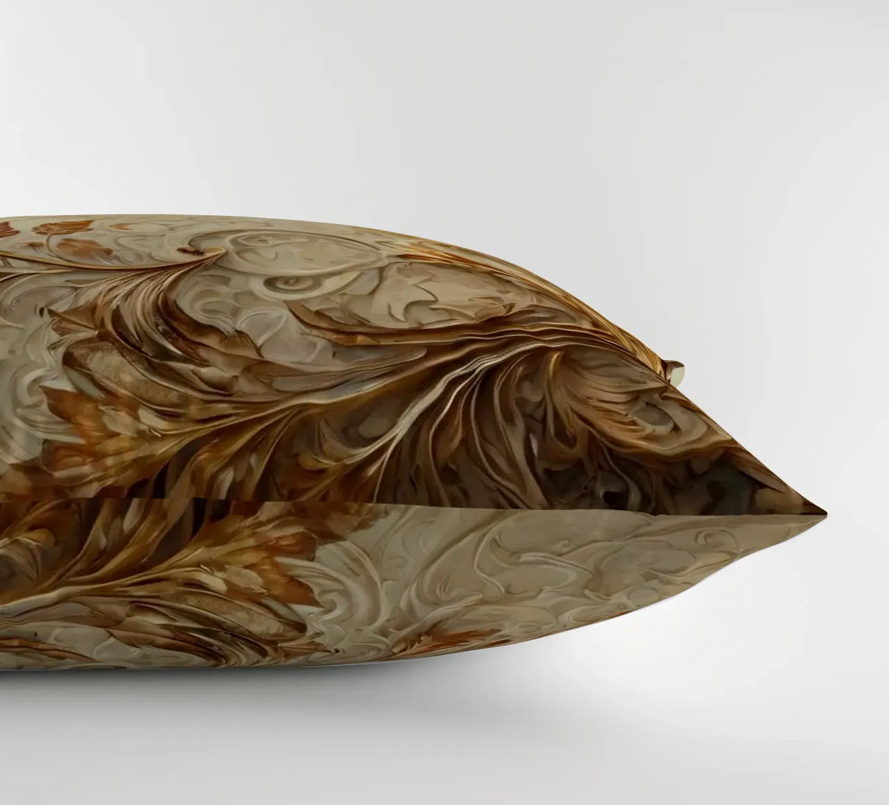 Intricate autumn foliage design with swirling patterns decorative cushion by DesignDoodle