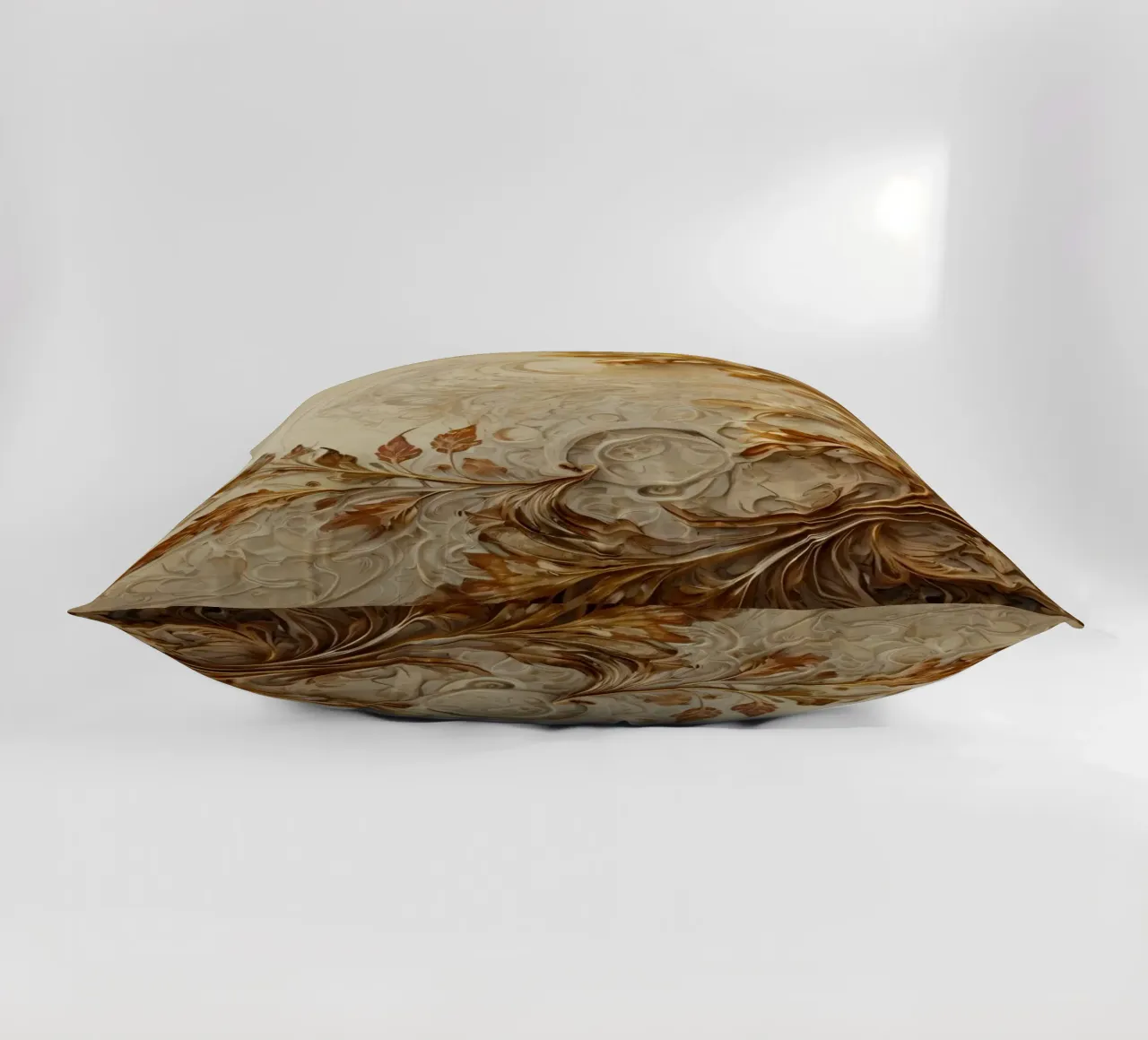Intricate autumn foliage design with swirling patterns decorative cushion by DesignDoodle
