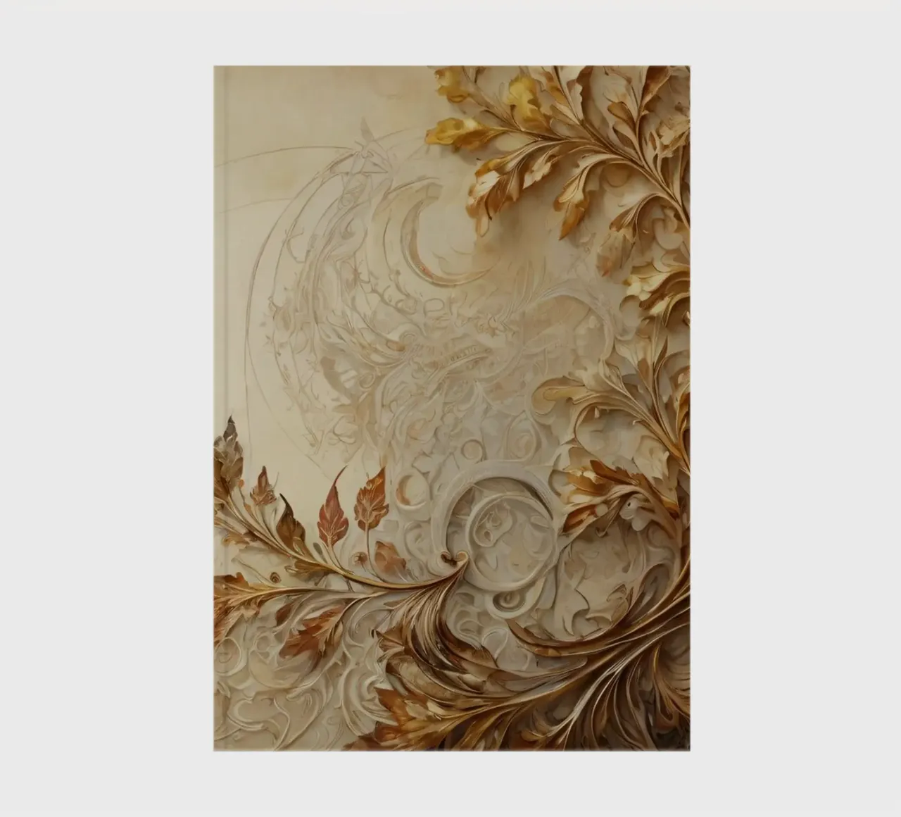 Intricate autumn foliage design with swirling patterns notebook by DesignDoodle