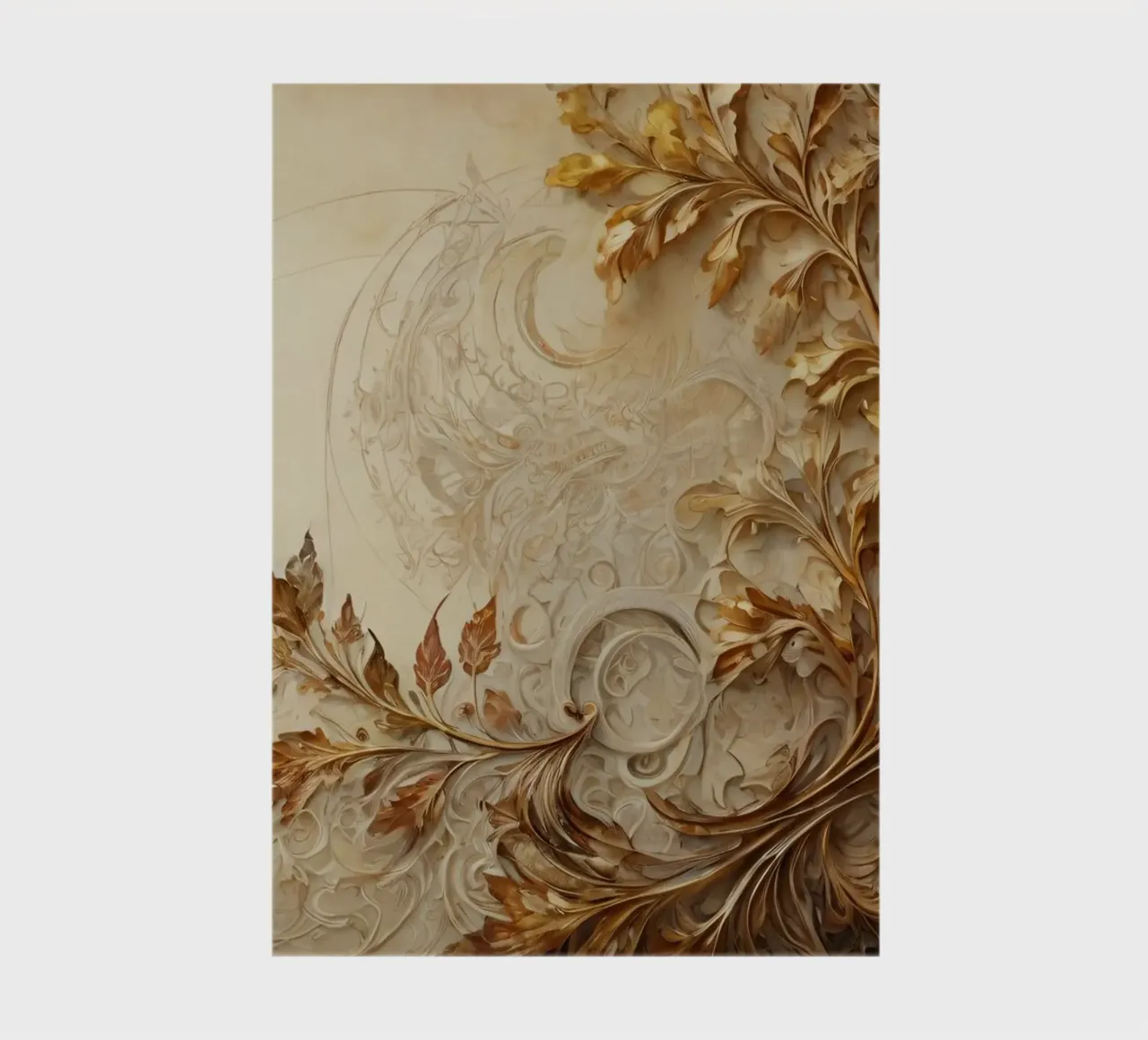 Intricate autumn foliage design with swirling patterns notebook by DesignDoodle