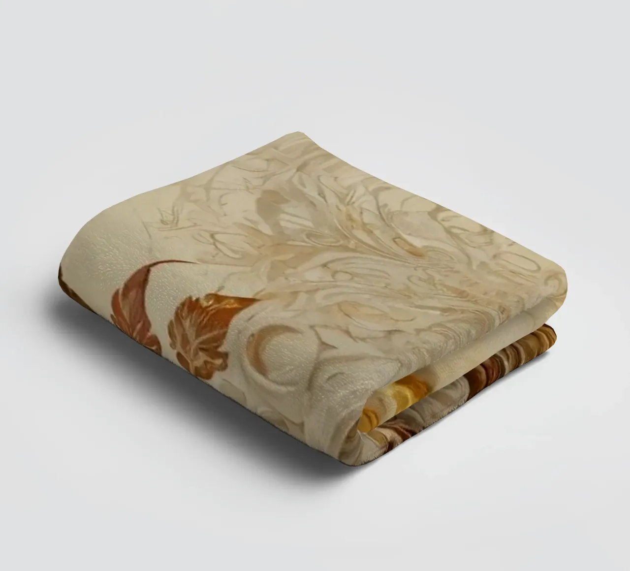 Intricate autumn foliage design with swirling patterns towel by DesignDoodle