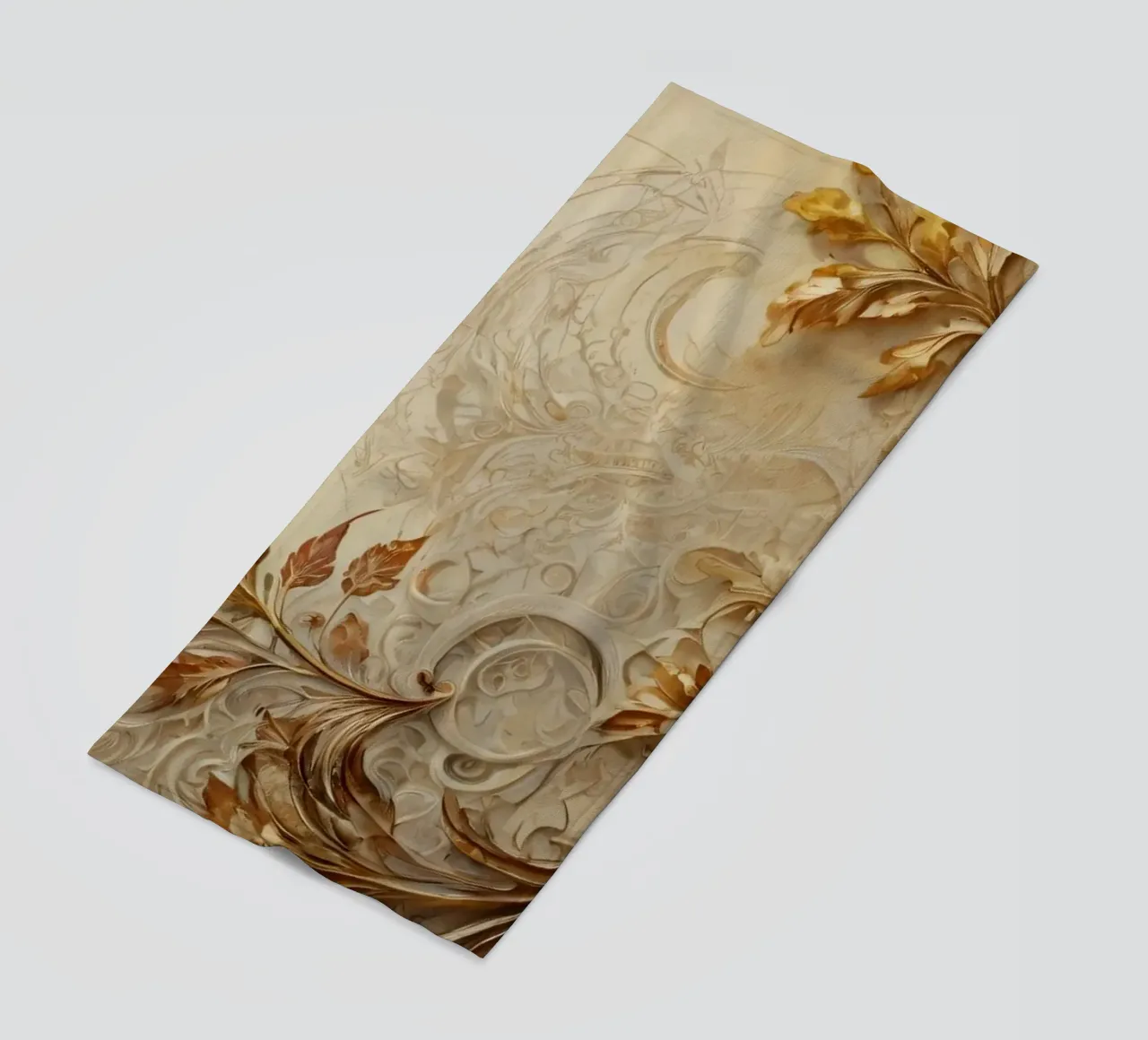 Intricato disegno di fogliame autunnale con motivi vorticosi telo mare da DesignDoodle