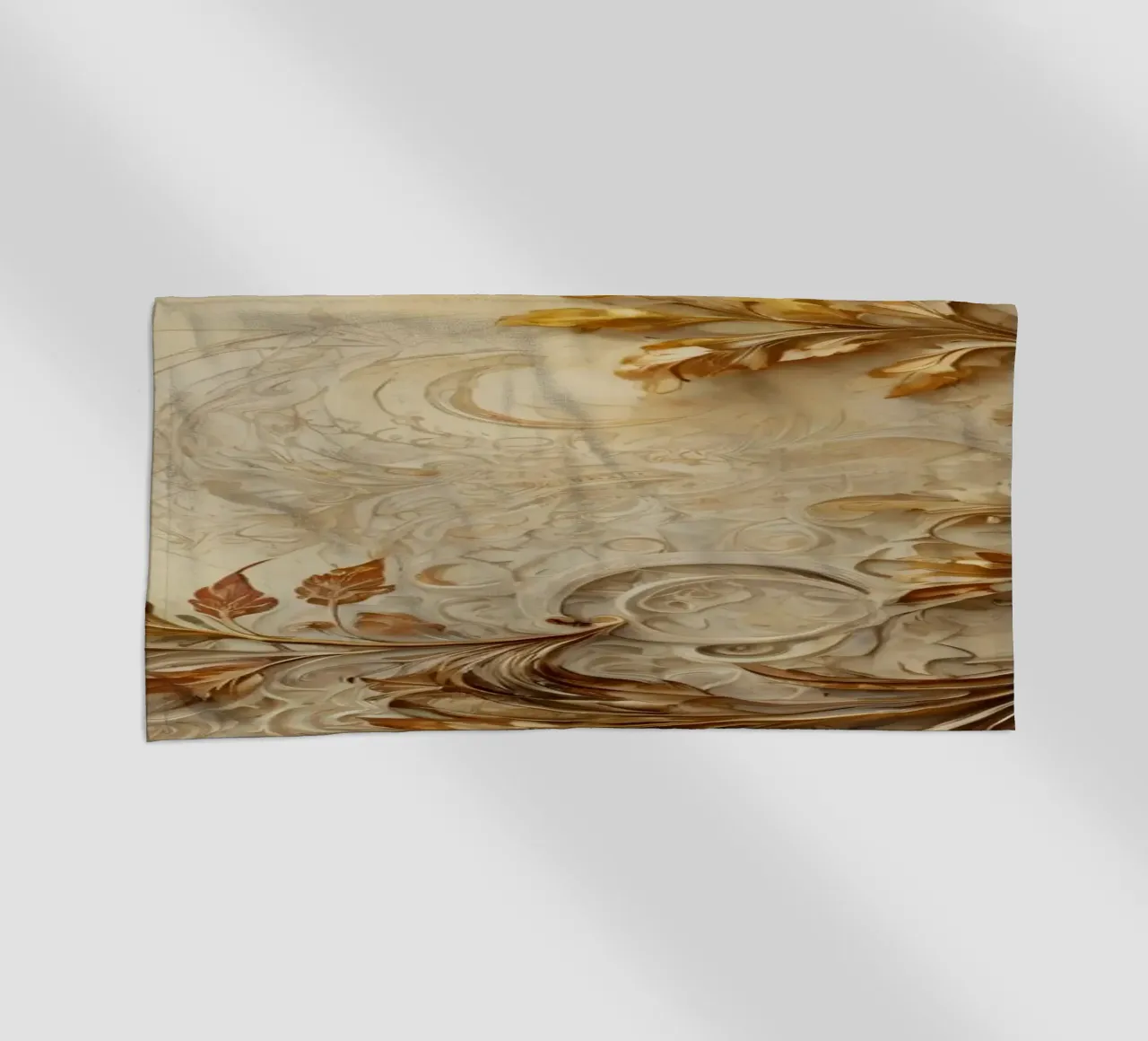 Intricato disegno di fogliame autunnale con motivi vorticosi telo mare da DesignDoodle