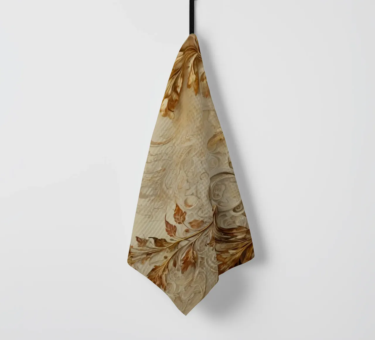 Motif de feuillage d'automne complexe avec des motifs tourbillonnants torchon de DesignDoodle