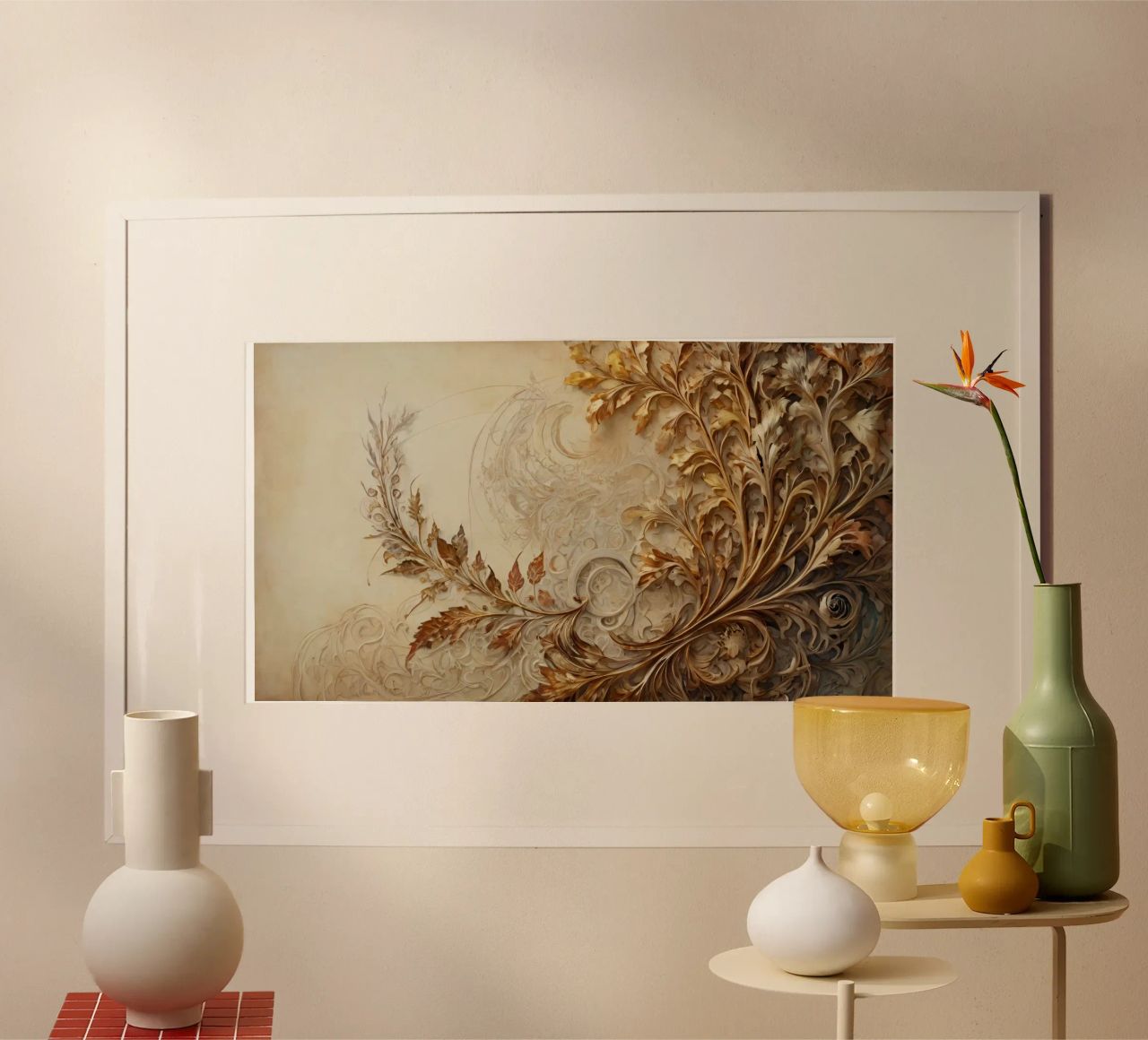 Intricato disegno di fogliame autunnale con motivi vorticosi poster da DesignDoodle