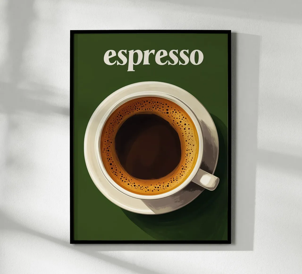 Espresso vert forêt poster con telaio in alluminio da Spice & Style