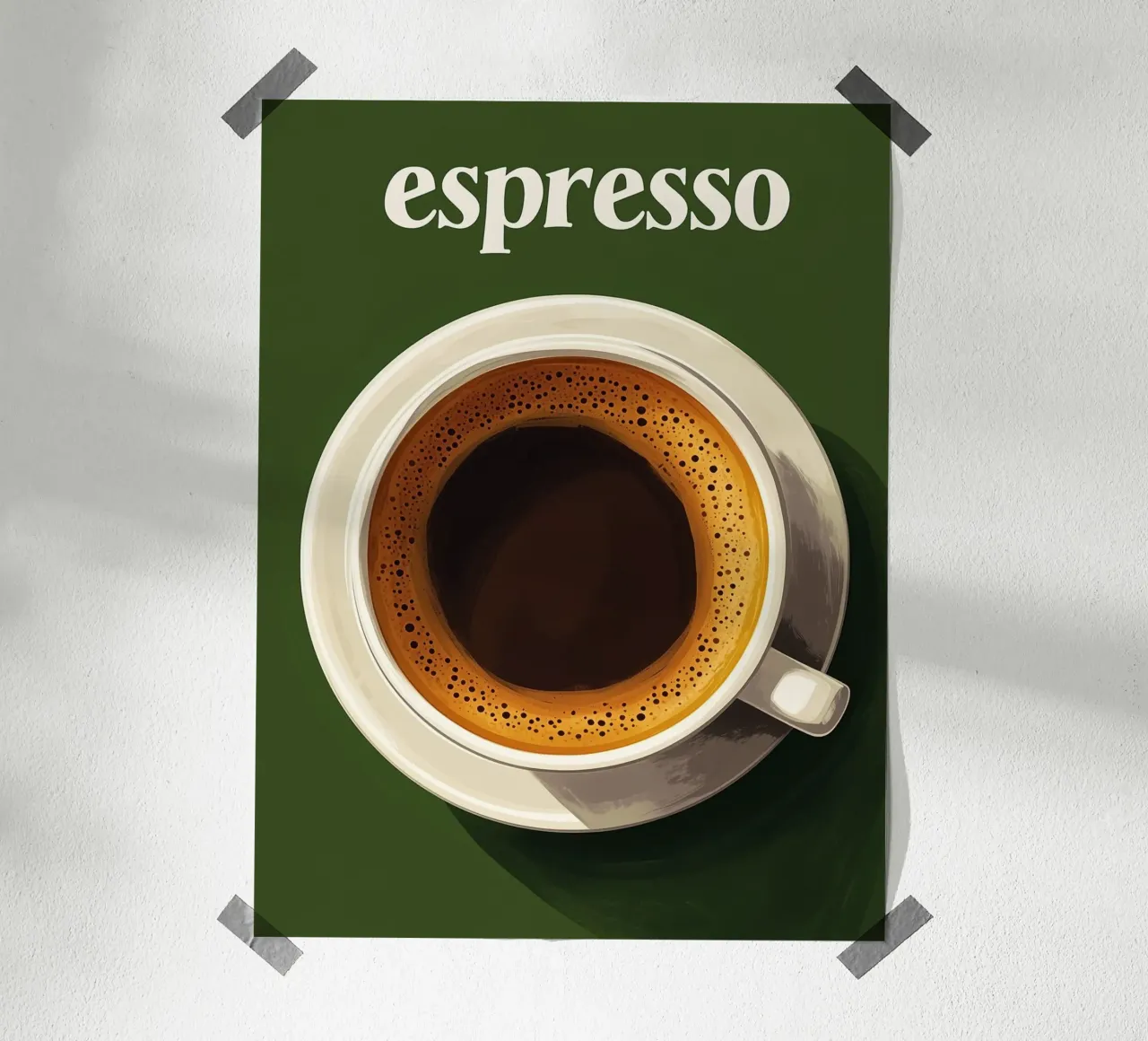 Espresso vert forêt poster con telaio in alluminio da Spice & Style