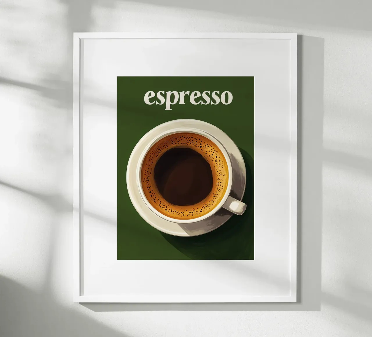 Espresso vert forêt poster con telaio in alluminio da Spice & Style