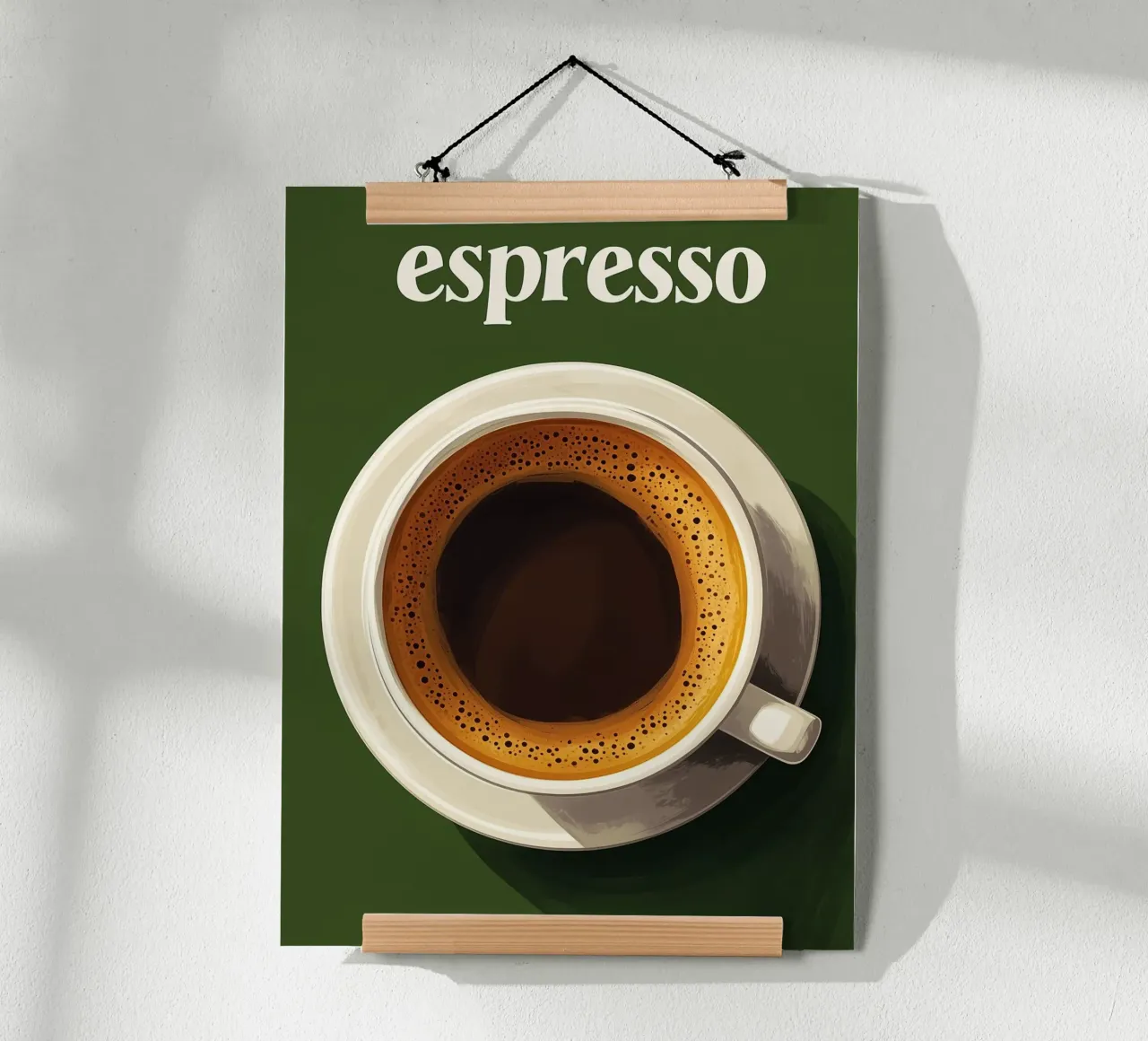 Espresso vert forêt poster con telaio in alluminio da Spice & Style