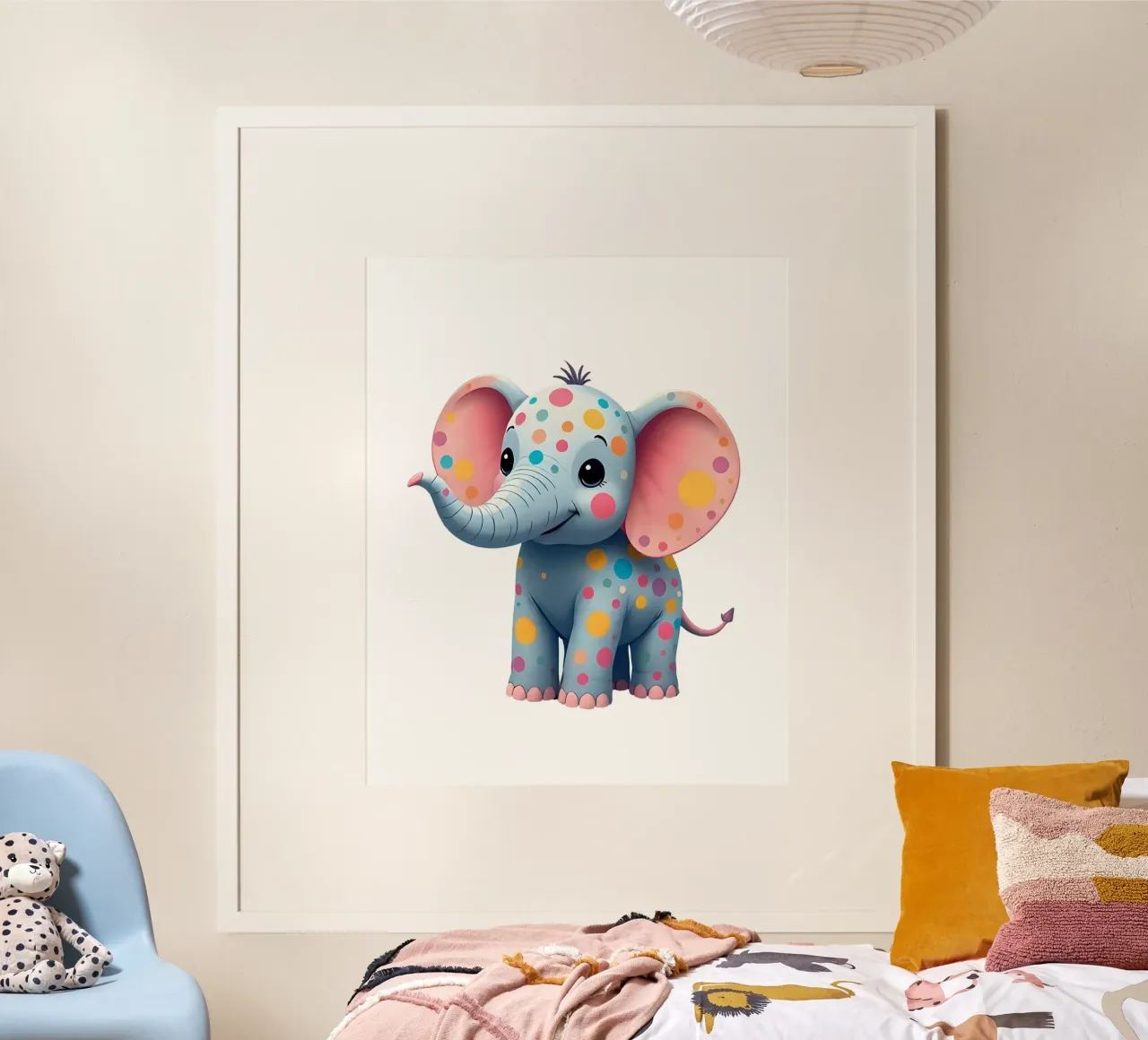 Elefante_2a poster con telaio in plastica da Tierisch bunt by LK