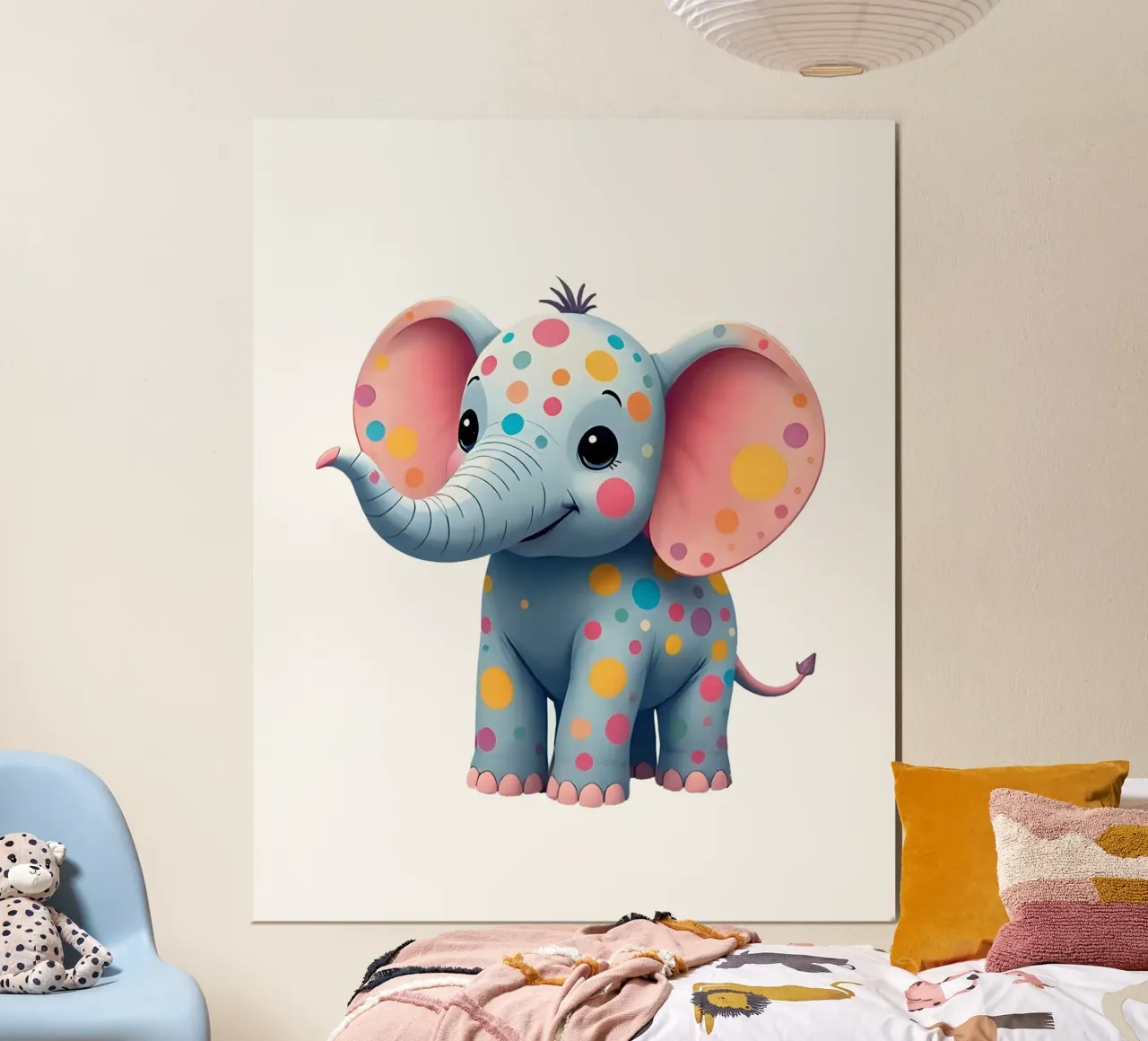Elefante_2a poster con telaio in plastica da Tierisch bunt by LK