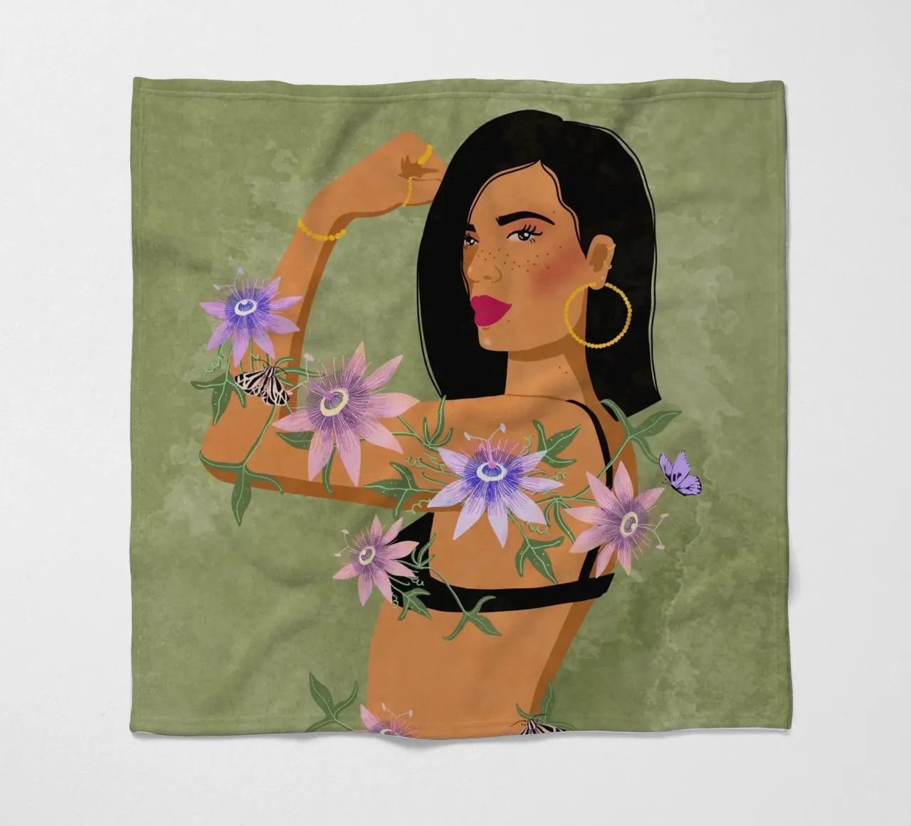 Passion in Power fleece blanket by Illustration Raissa Oltmanns