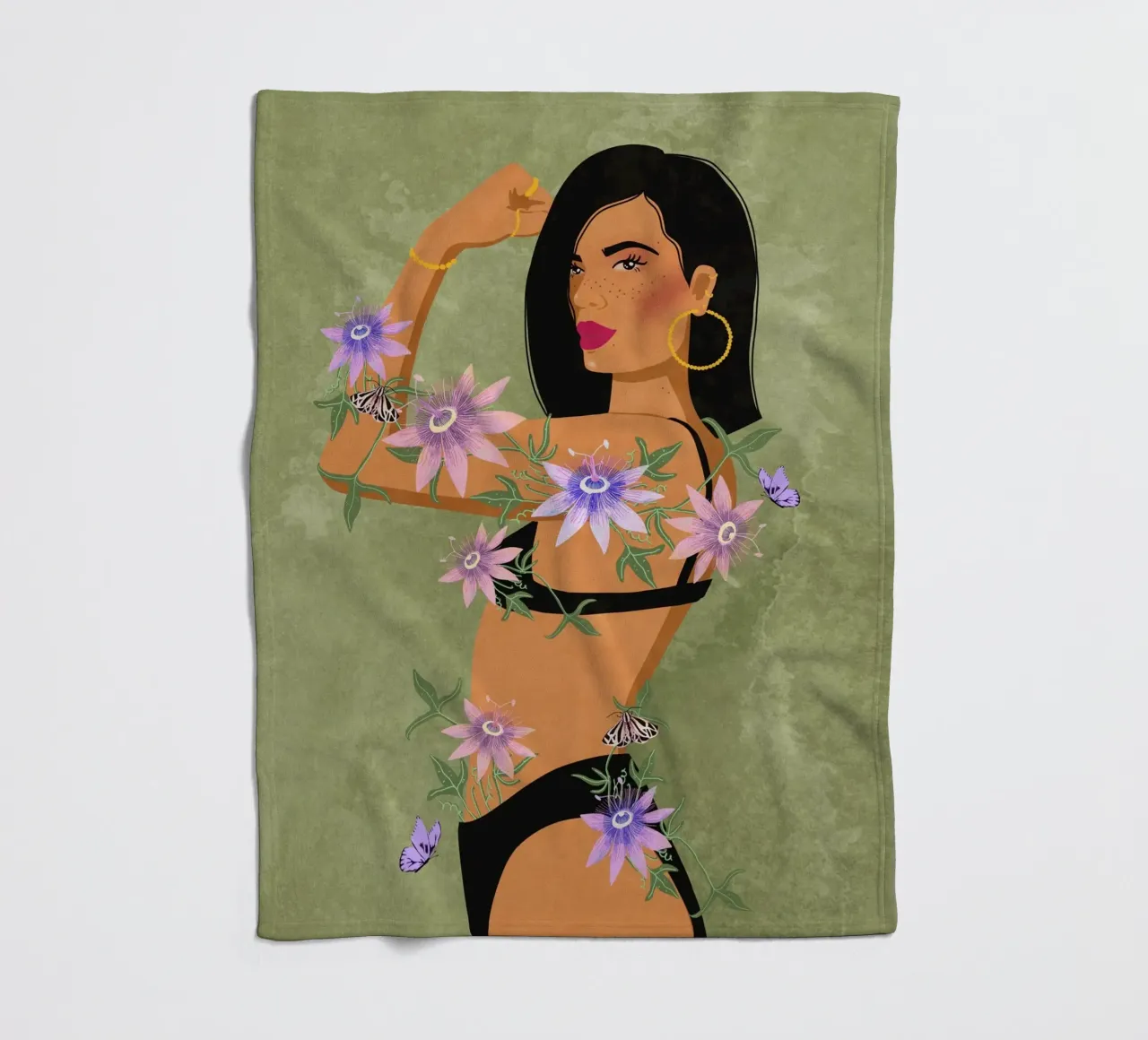 Passion in Power fleece blanket by Illustration Raissa Oltmanns