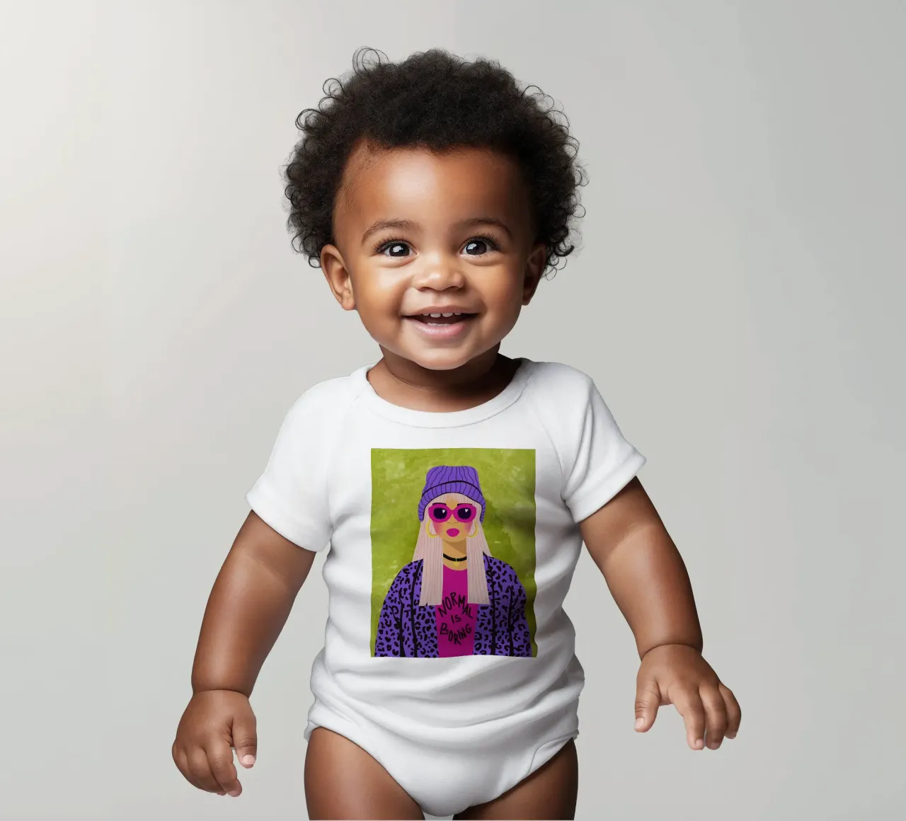 Normaal is saai babyrompertje korte mouwen van Illustration Raissa Oltmanns
