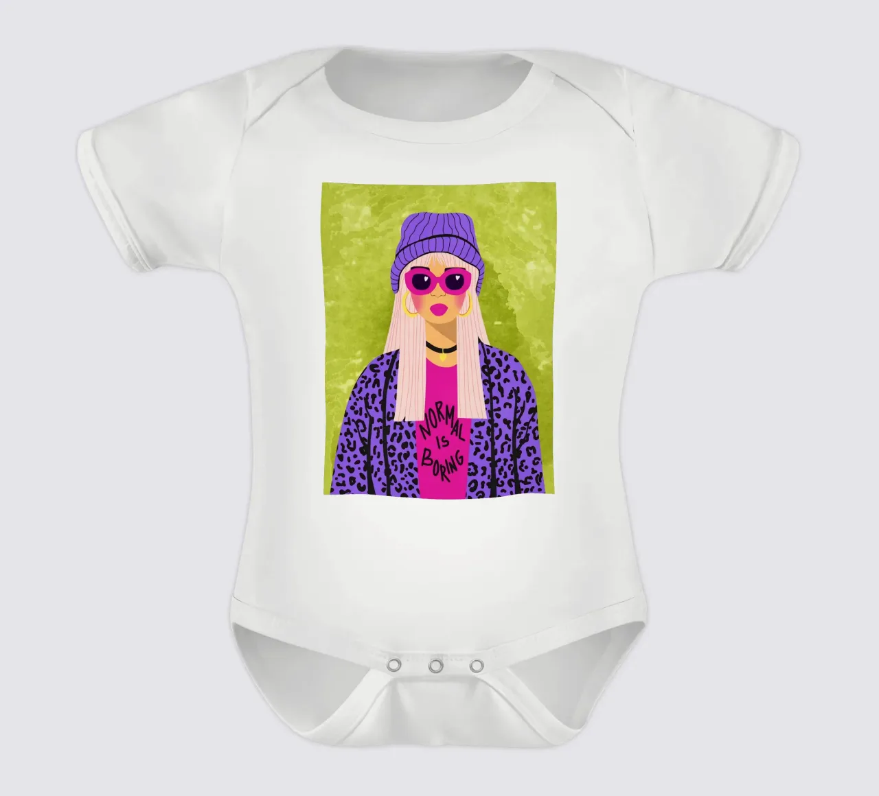 Normaal is saai babyrompertje korte mouwen van Illustration Raissa Oltmanns