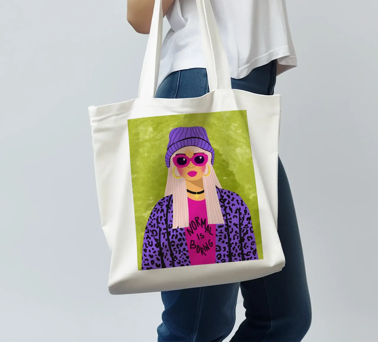 Normaal is saai jute draagtas van Illustration Raissa Oltmanns