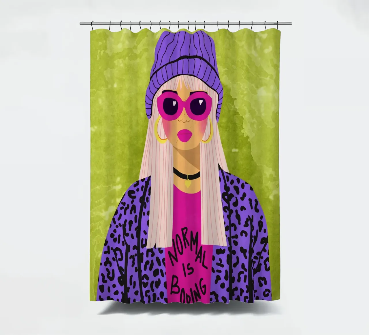 Normaal is saai douchegordijn van Illustration Raissa Oltmanns