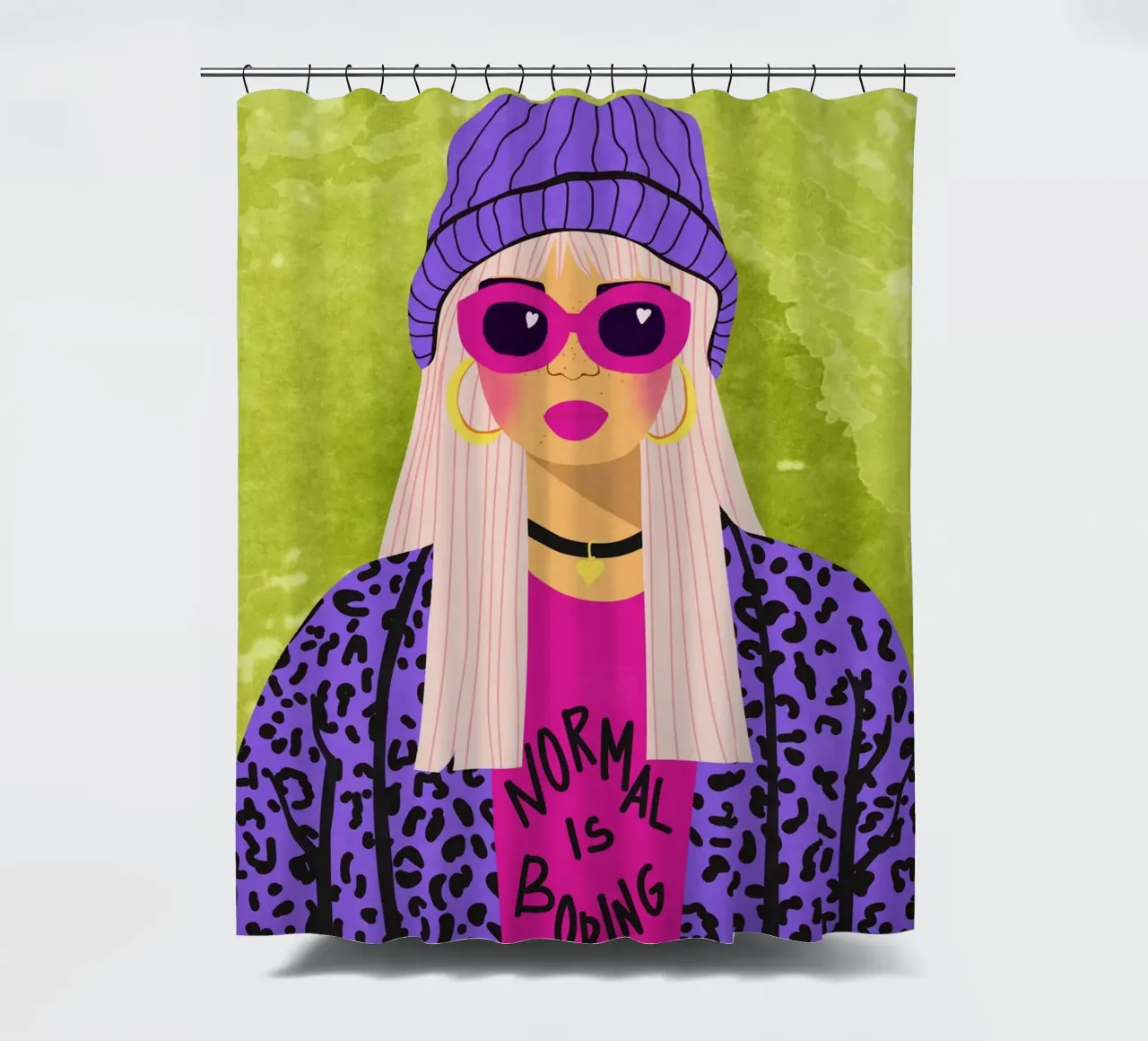 Normaal is saai douchegordijn van Illustration Raissa Oltmanns
