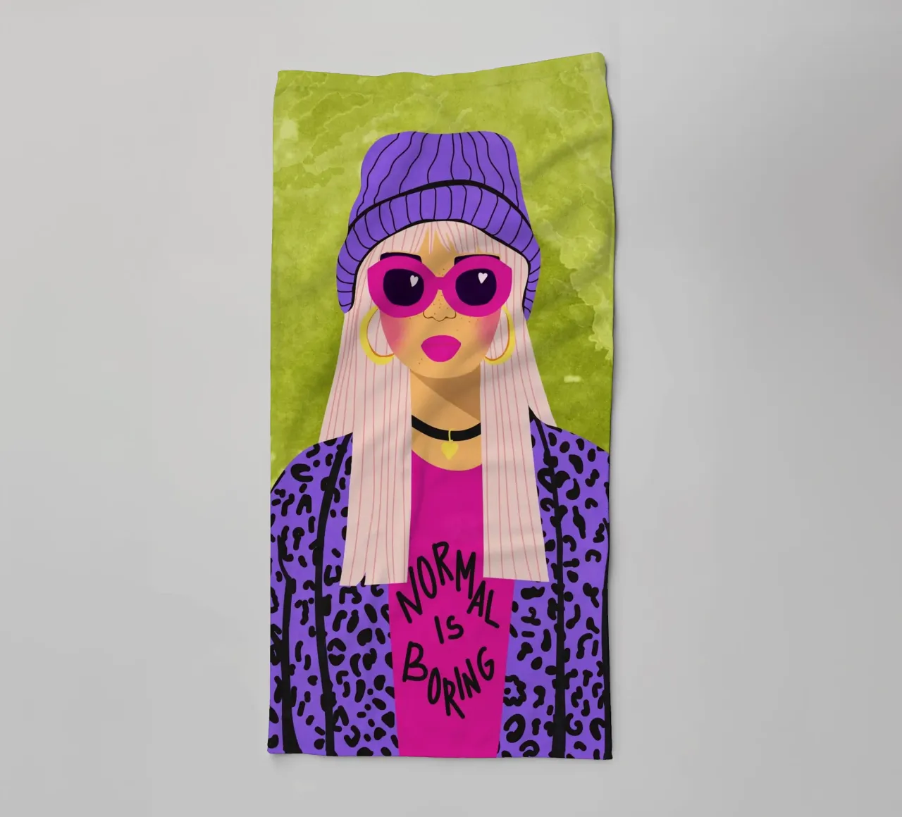 Normaal is saai badhanddoek van Illustration Raissa Oltmanns