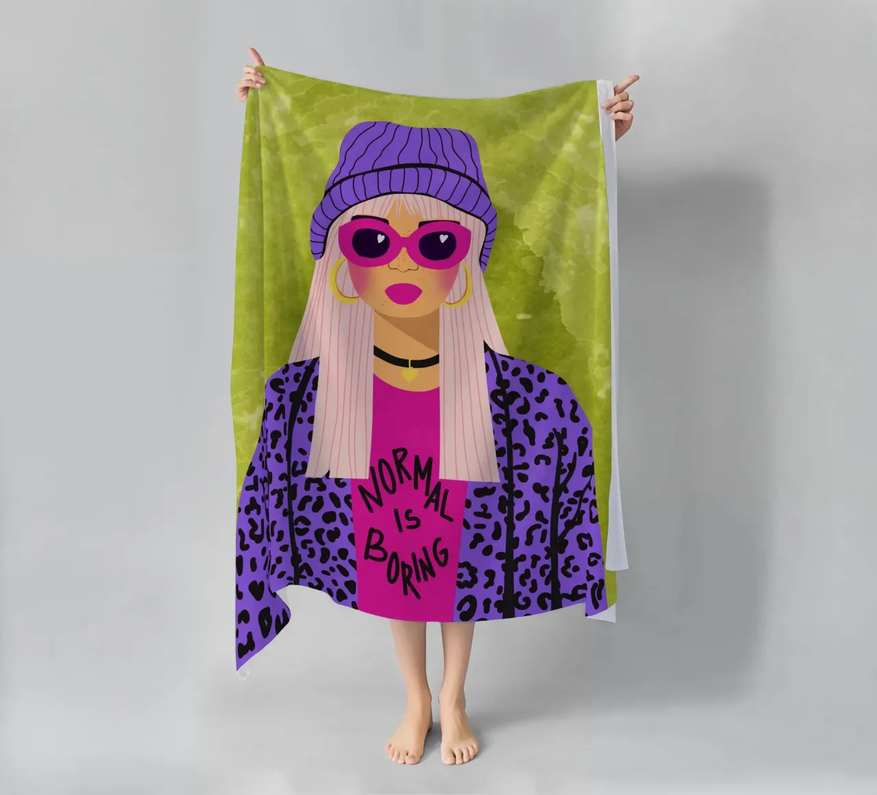 Normaal is saai strandhanddoek van Illustration Raissa Oltmanns