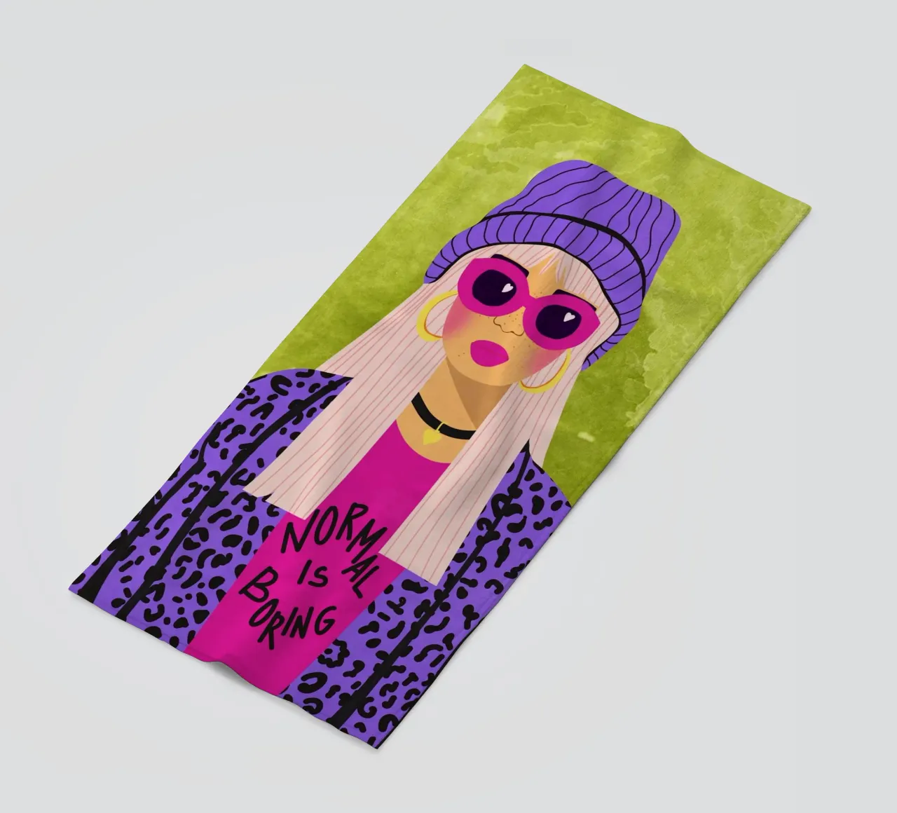 Normaal is saai strandhanddoek van Illustration Raissa Oltmanns