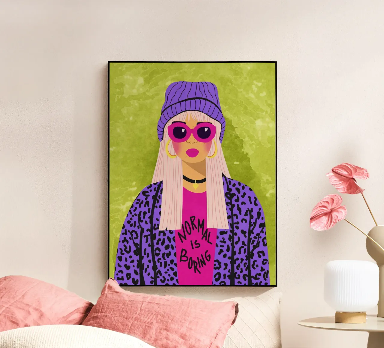 Normaal is saai acryl van Illustration Raissa Oltmanns
