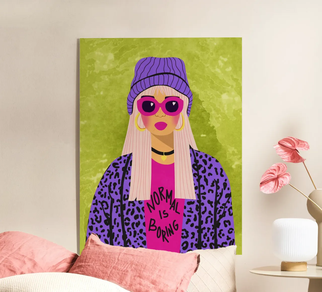 Normaal is saai acryl van Illustration Raissa Oltmanns