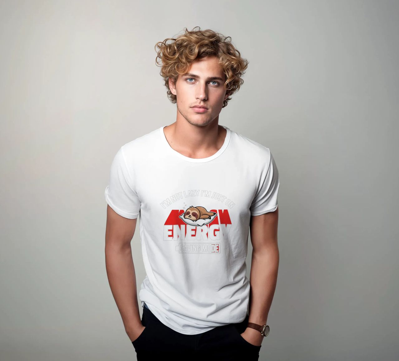 I'm not lazy I'm just on energy saving mode t-shirt da edsonramosart