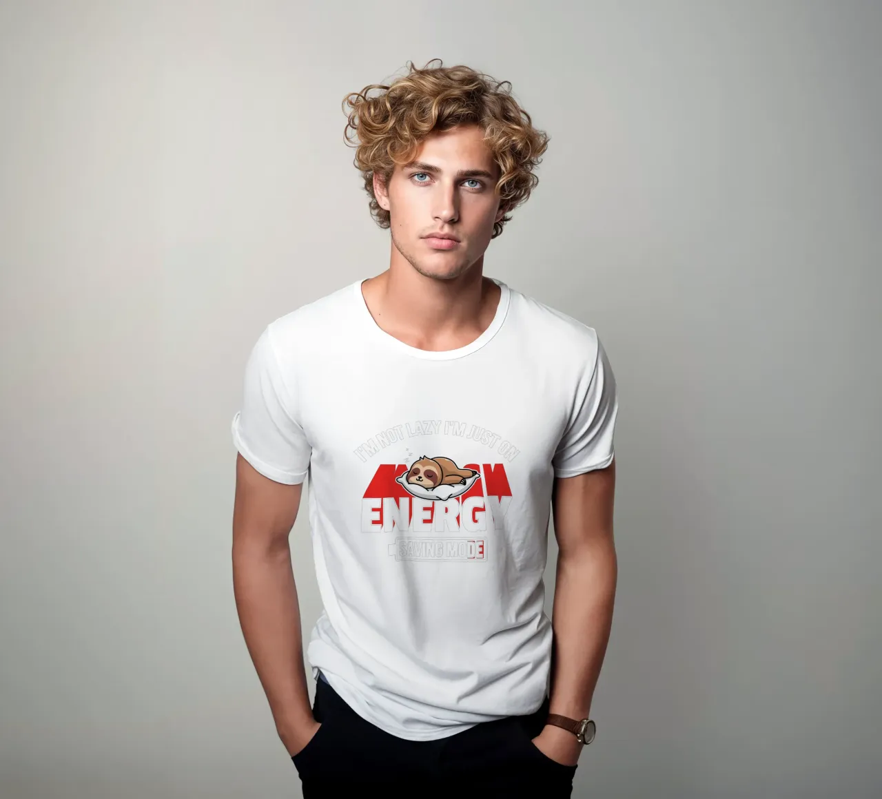 I'm not lazy I'm just on energy saving mode t-shirt de edsonramosart