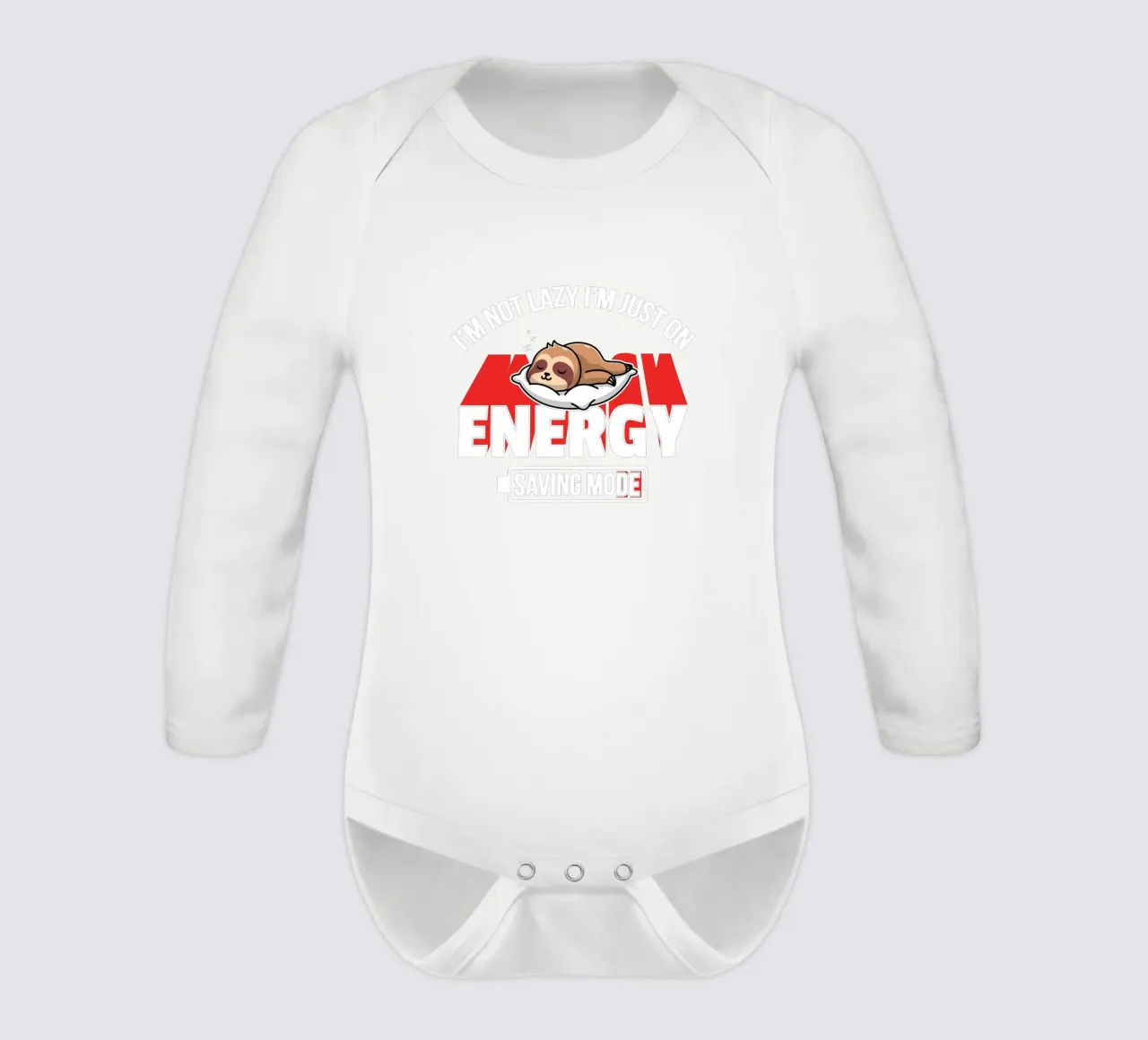 I'm not lazy I'm just on energy saving mode body neonato maniche lunghe da edsonramosart