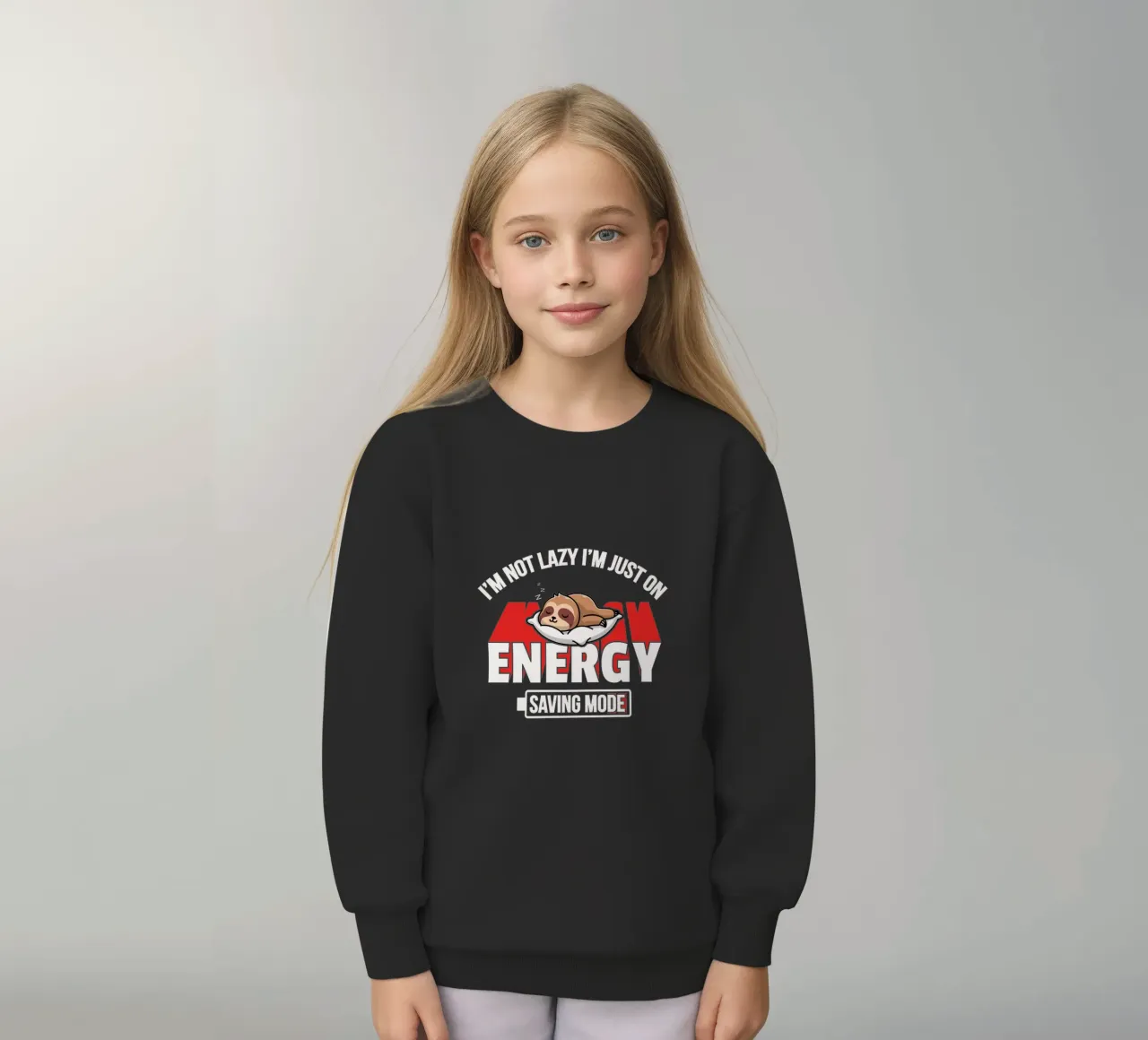 I'm not lazy I'm just on energy saving mode felpa bambino da edsonramosart