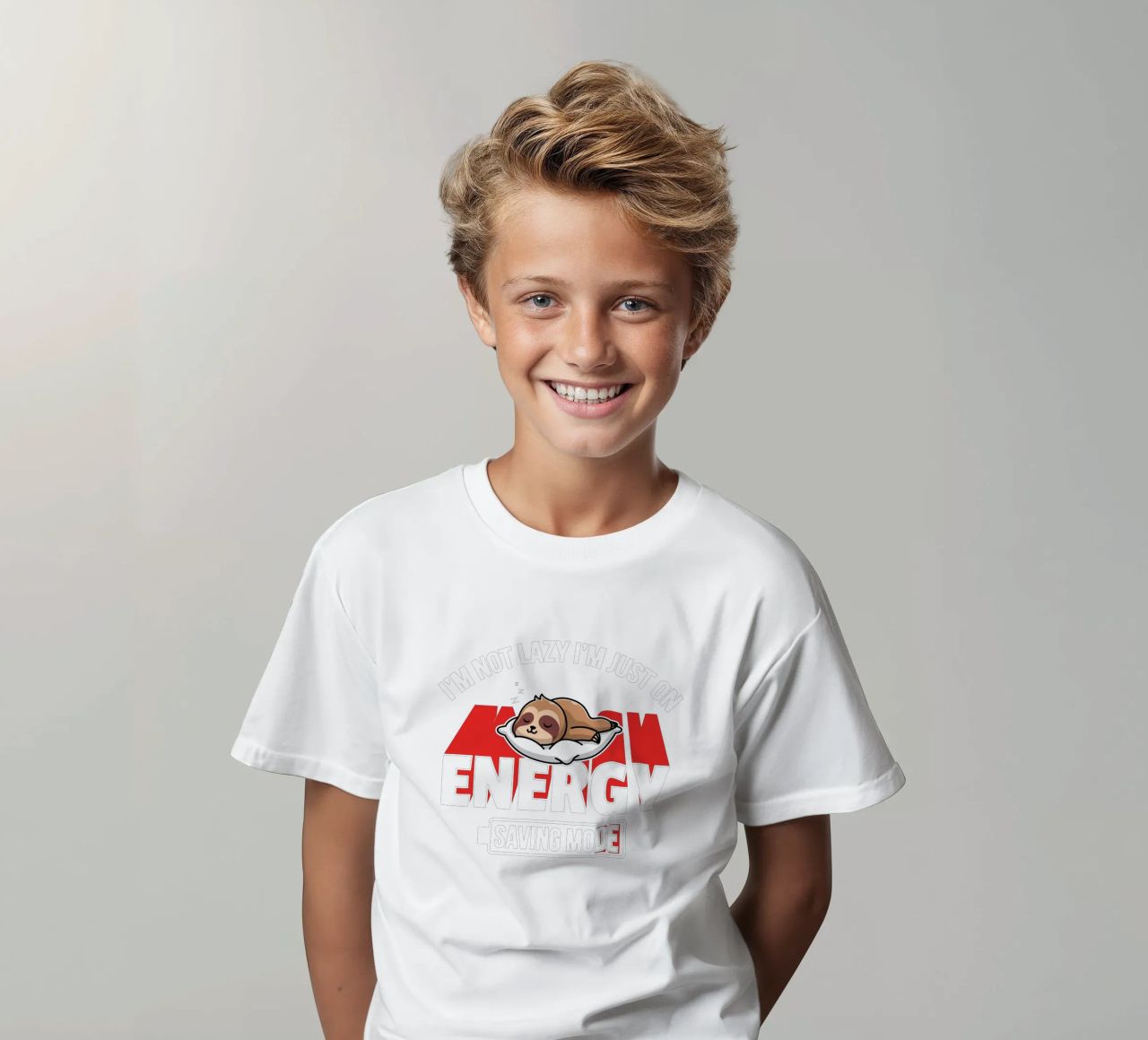 I'm not lazy I'm just on energy saving mode t-shirt bambini da edsonramosart