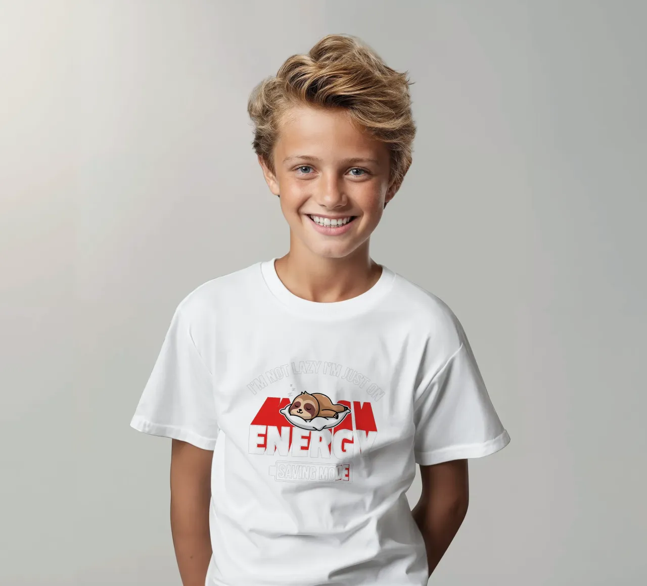 I'm not lazy I'm just on energy saving mode Kinder T-Shirt von edsonramosart