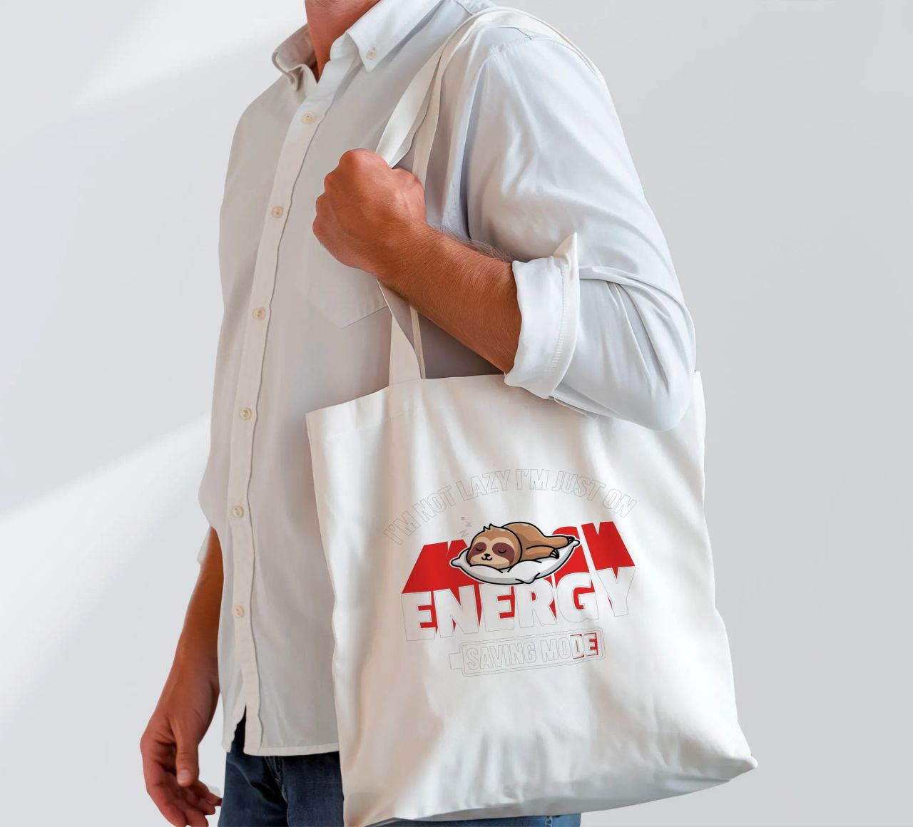 I'm not lazy I'm just on energy saving mode borsa in juta da edsonramosart