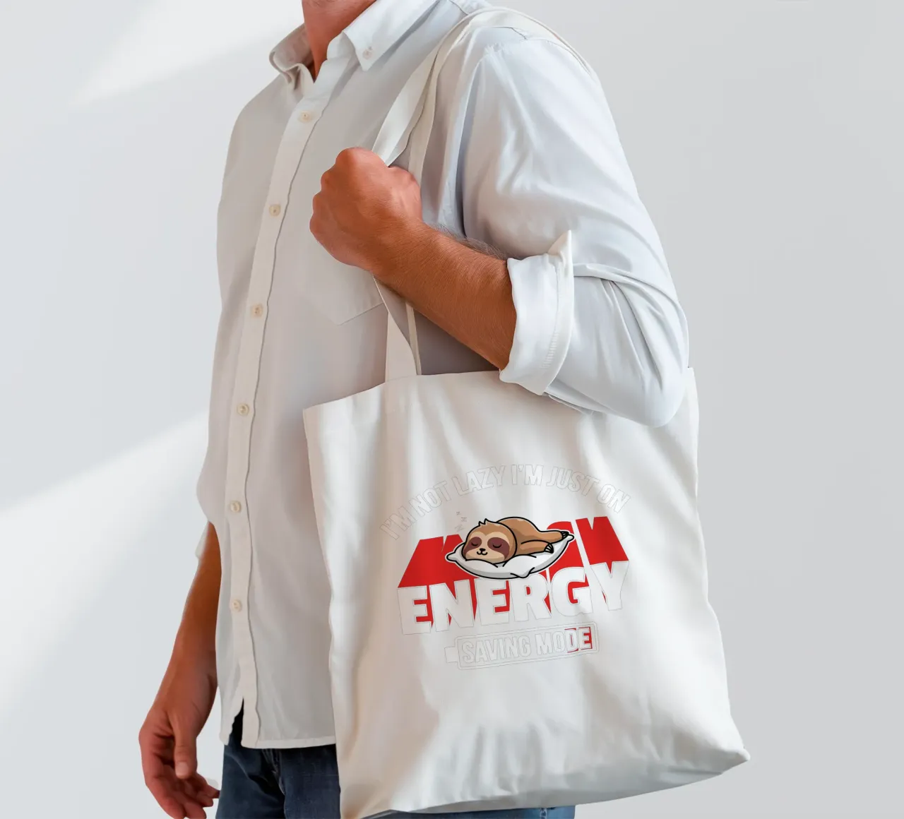 I'm not lazy I'm just on energy saving mode borsa in juta da edsonramosart
