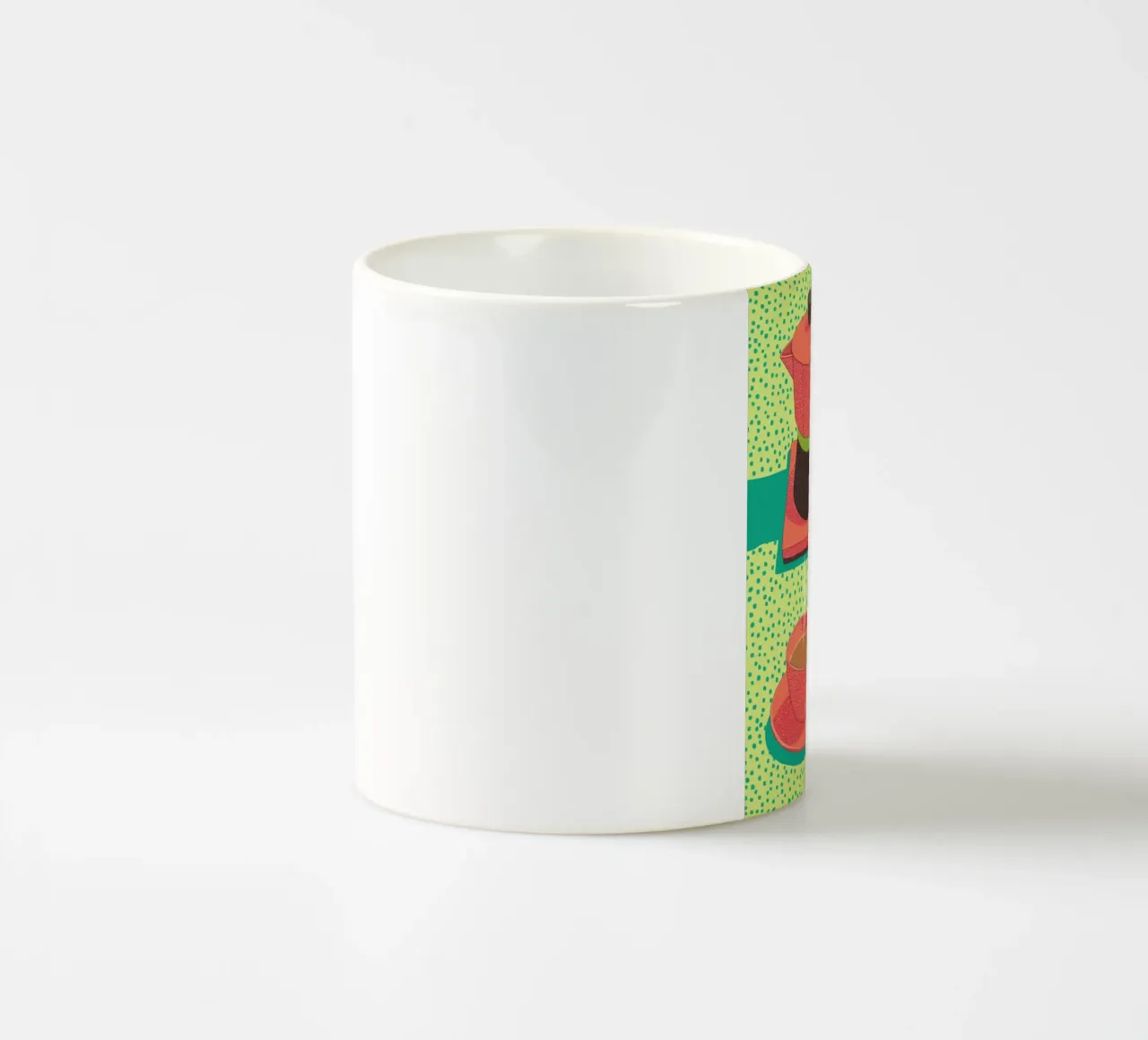 Caffè mattutino Pop Art: Tazze colorate e Moka Moment tazza in ceramica da Kaji
