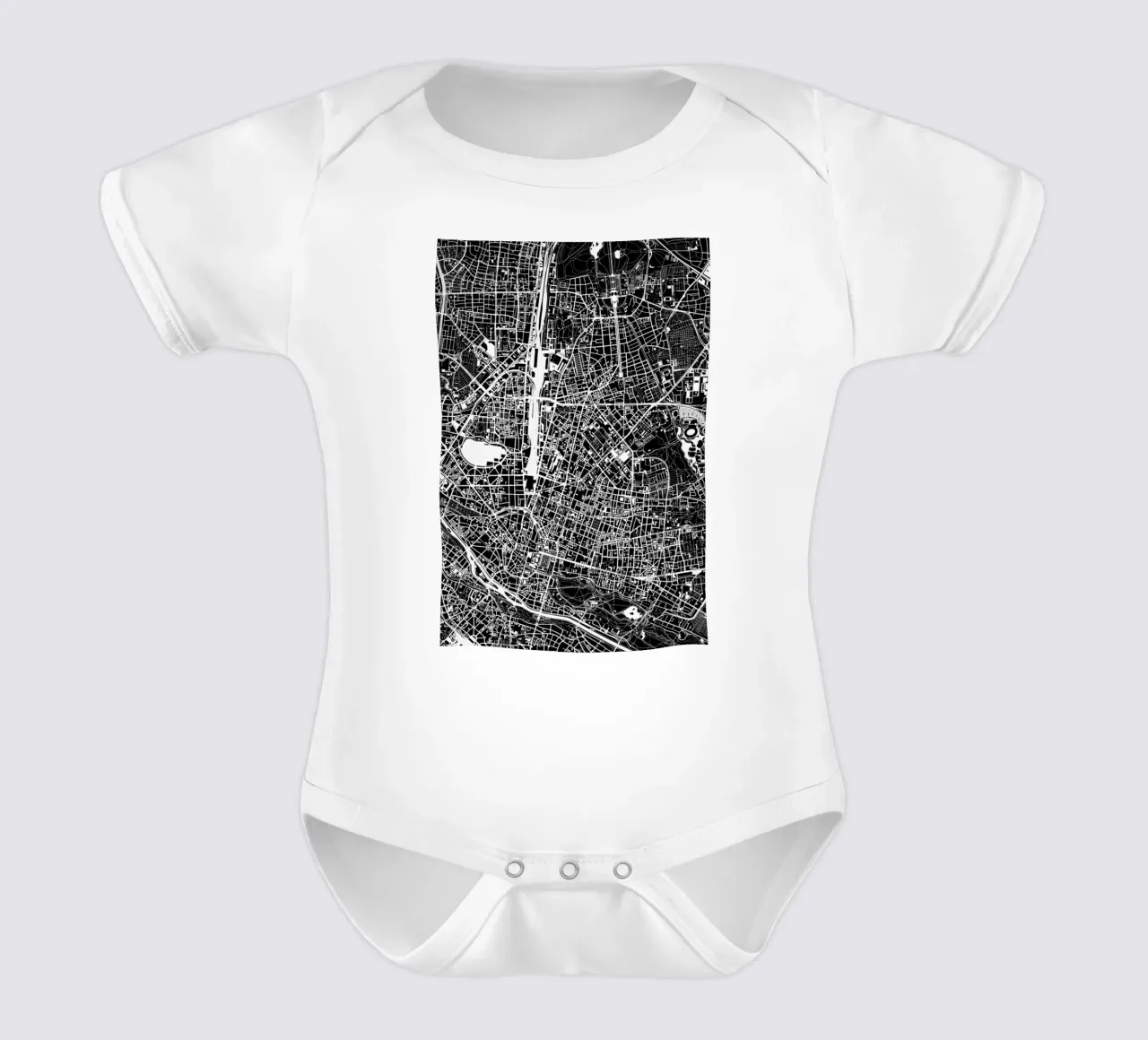 Munich Black & White body neonato maniche corte da Planos Urbanos