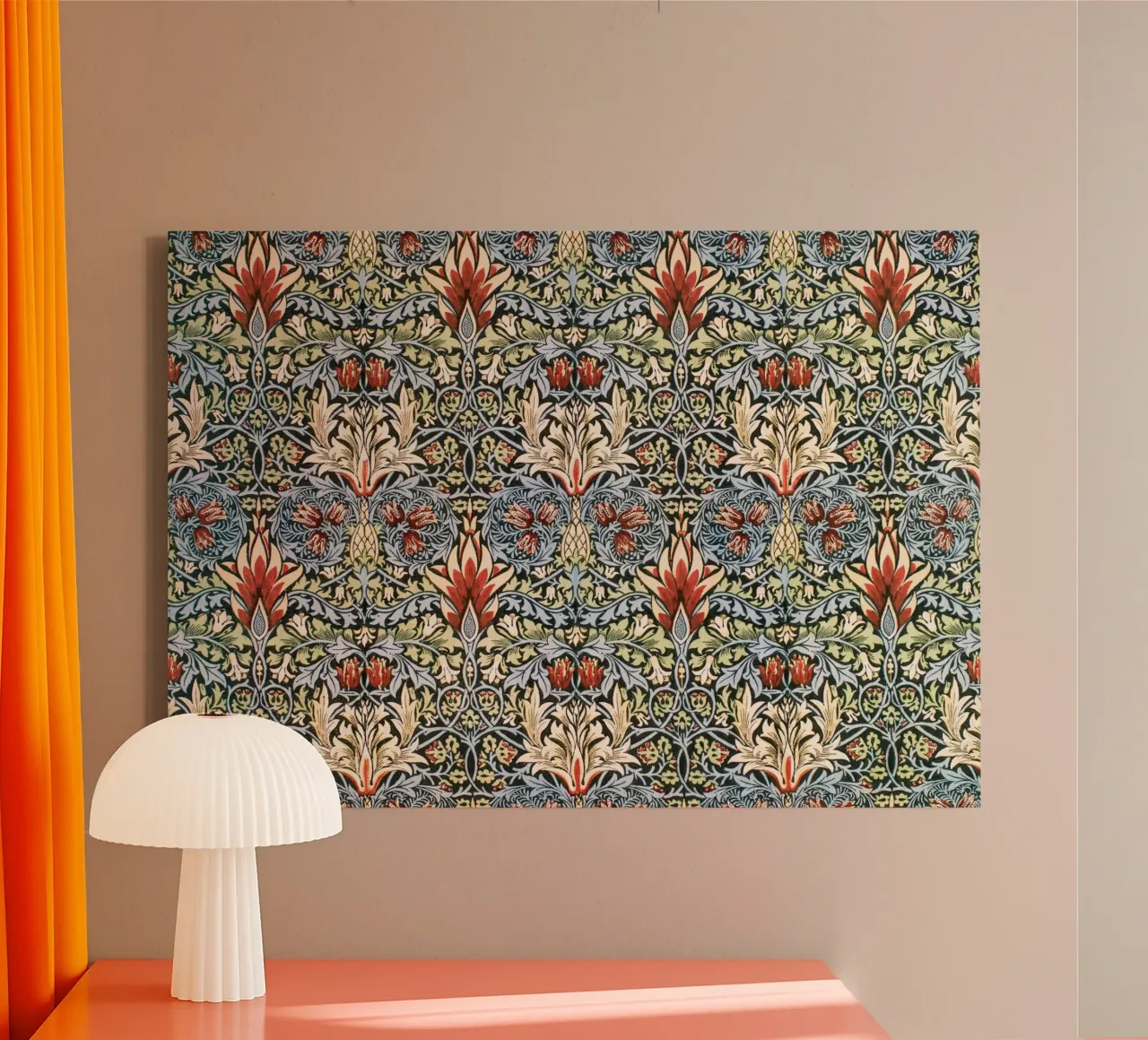 William Morris - Modello a fiori tela con Cornice a cassetta da Second Canvas
