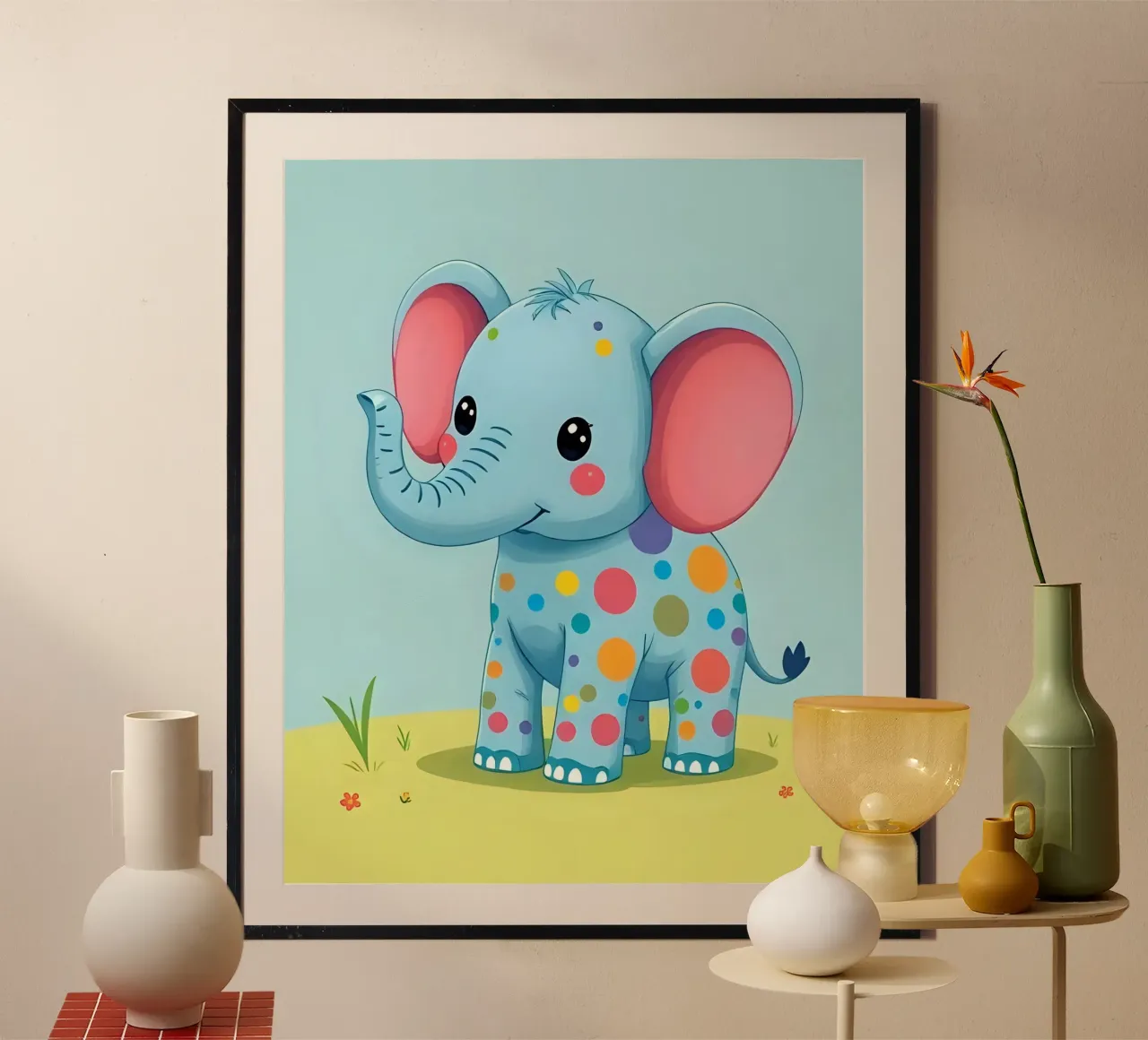 Elefante_4 carta hahnemühle da Tierisch bunt by LK